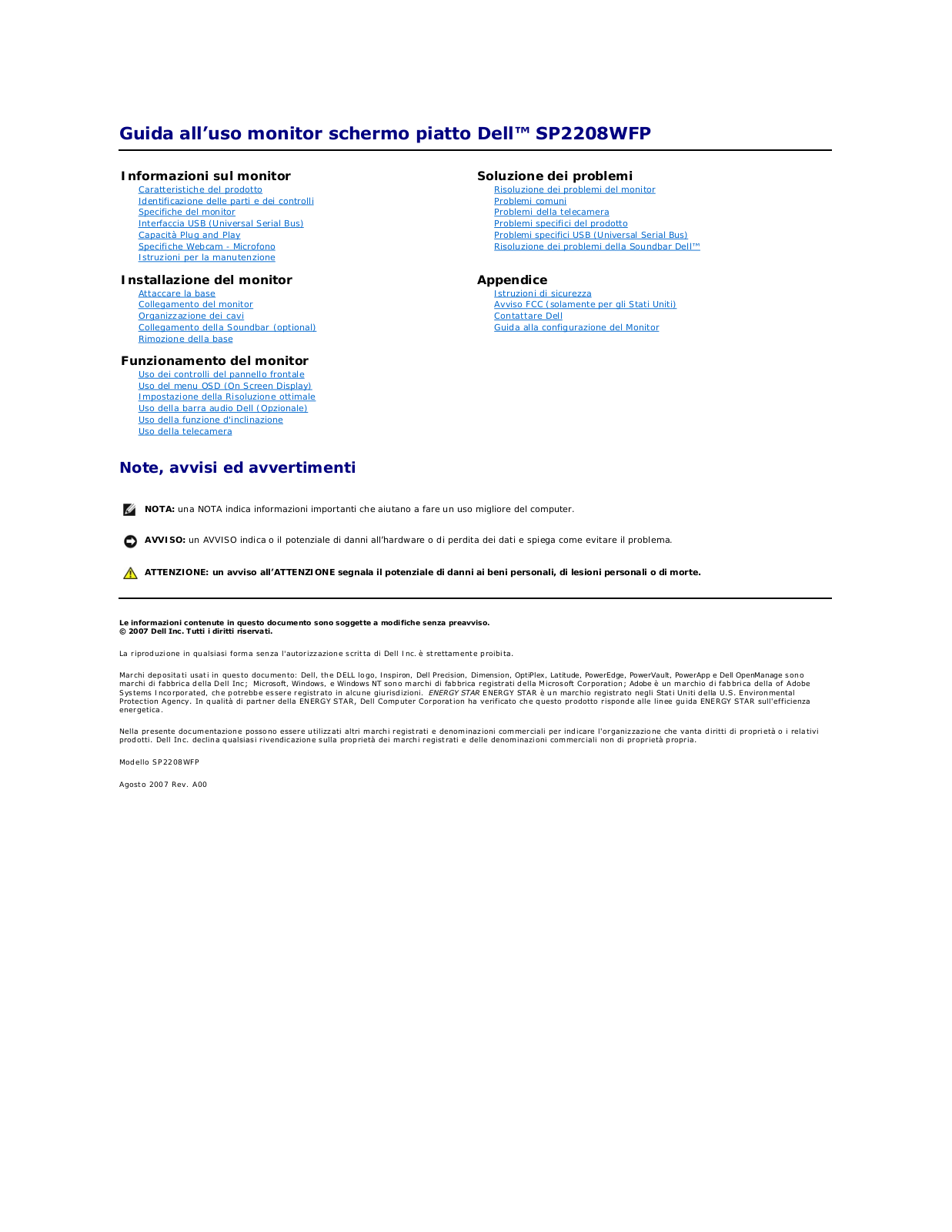 Dell SP2208WFP User Manual