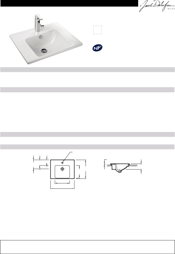 Jacob Delafon ODEON UP E4756-00 Datasheet