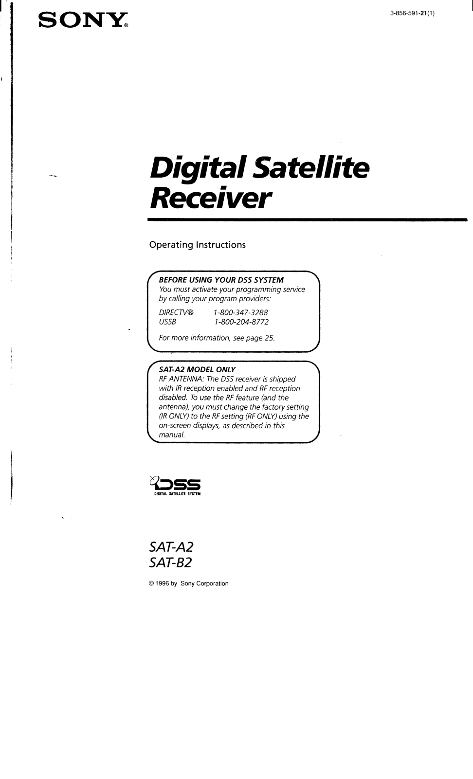 Sony SAS-AD2 Operating Instructions