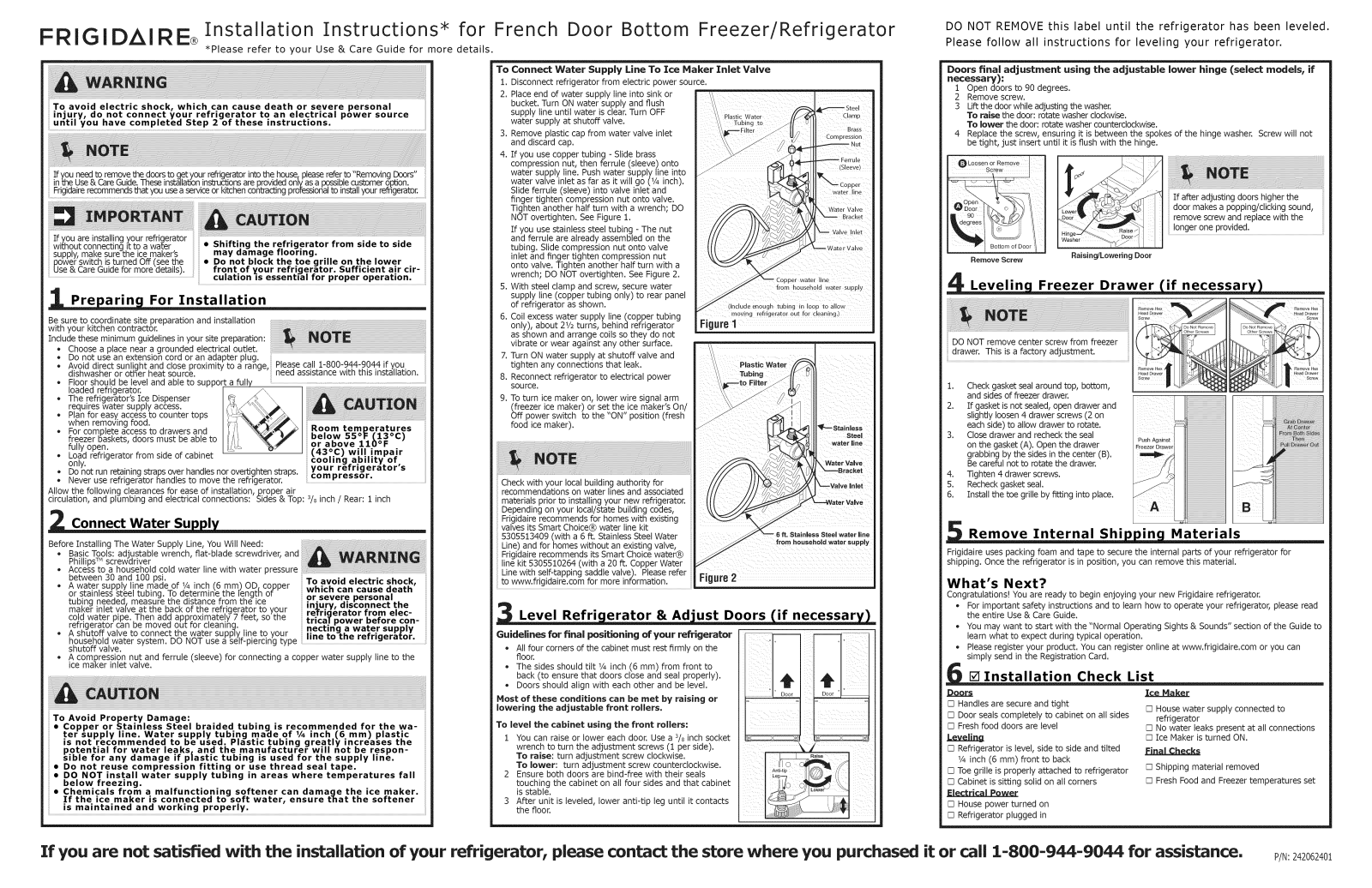 Frigidaire FGHG2344ME2, FGHG2344ME3, FGHG2344ME4, FGHG2344MF2, FGHG2344MF3 Installation Guide - ManualMachine.com
