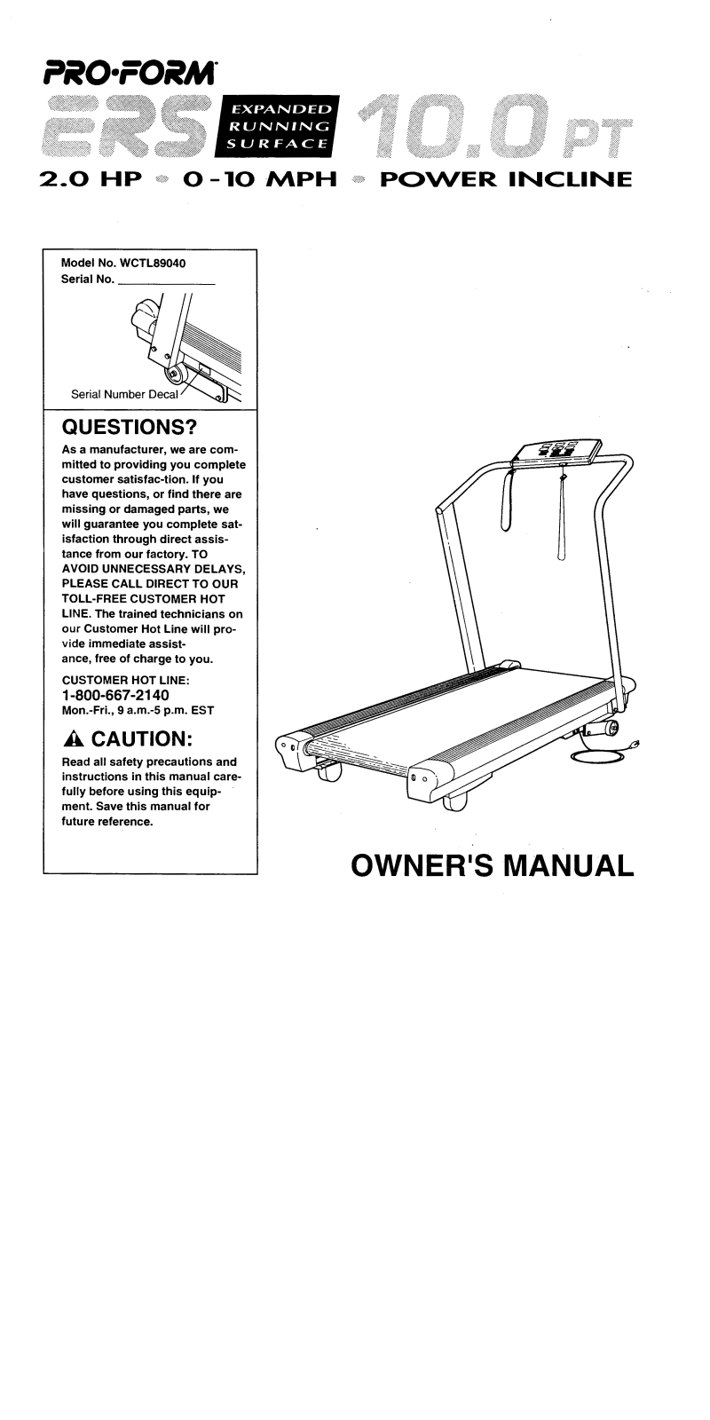 ProForm WCTL89040 User Manual