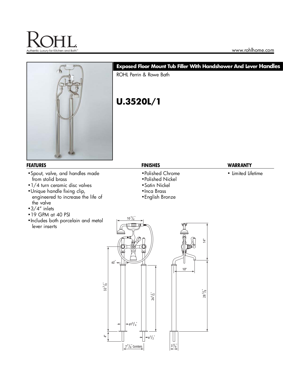 Rohl U3520L1PN User Manual