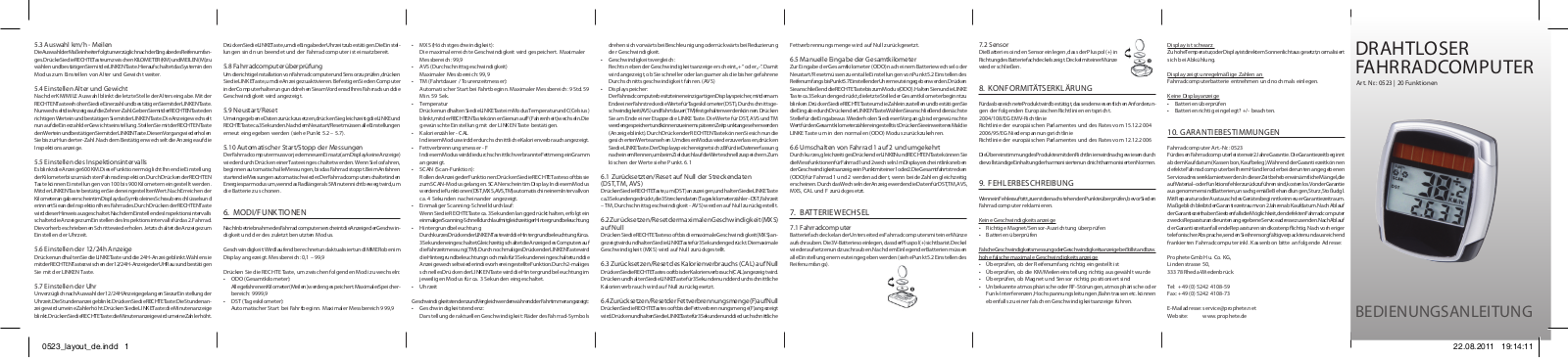 Prophete 0523 User Manual - ManualMachine.com