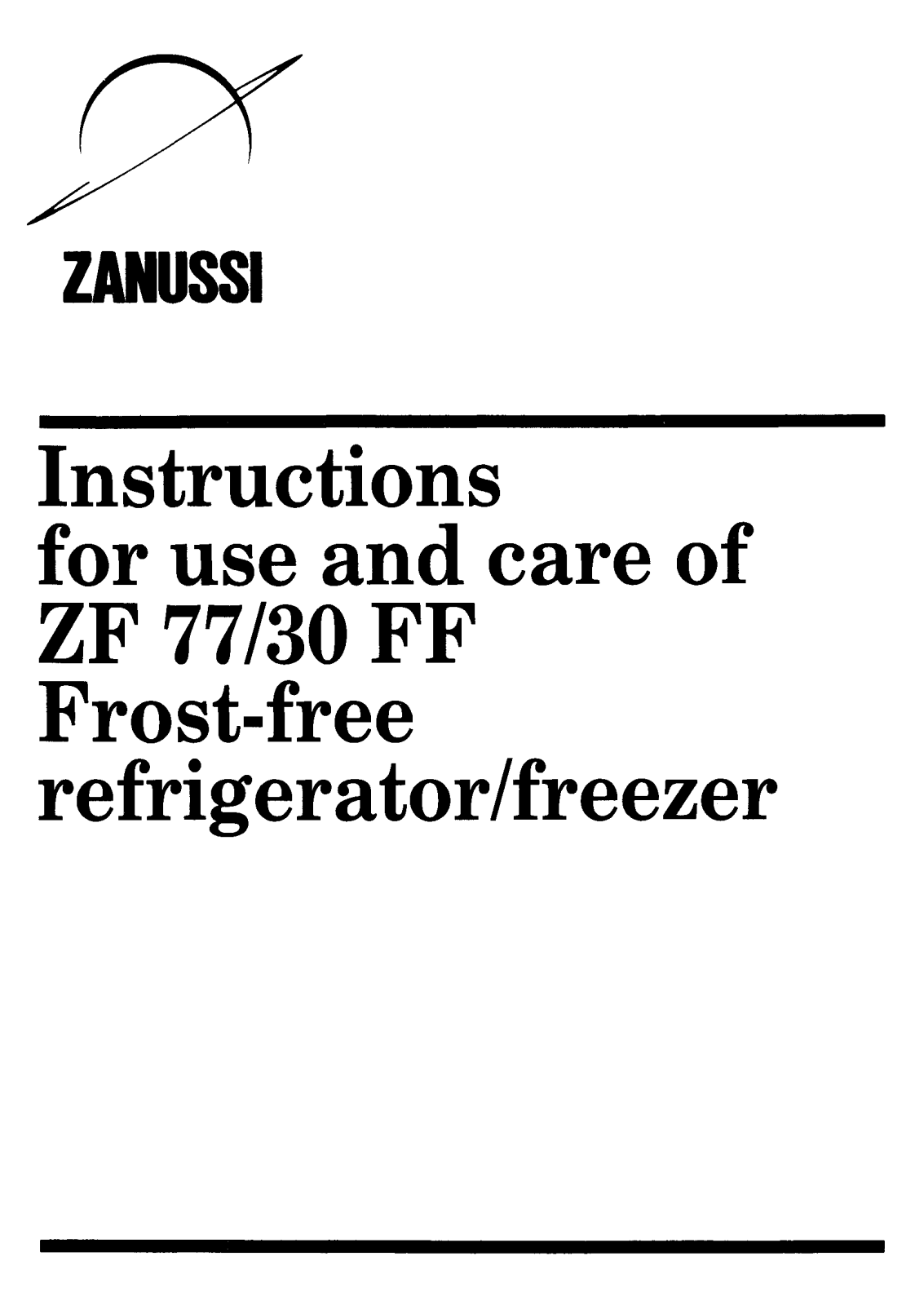 Zanussi ZF77-30FF User Manual