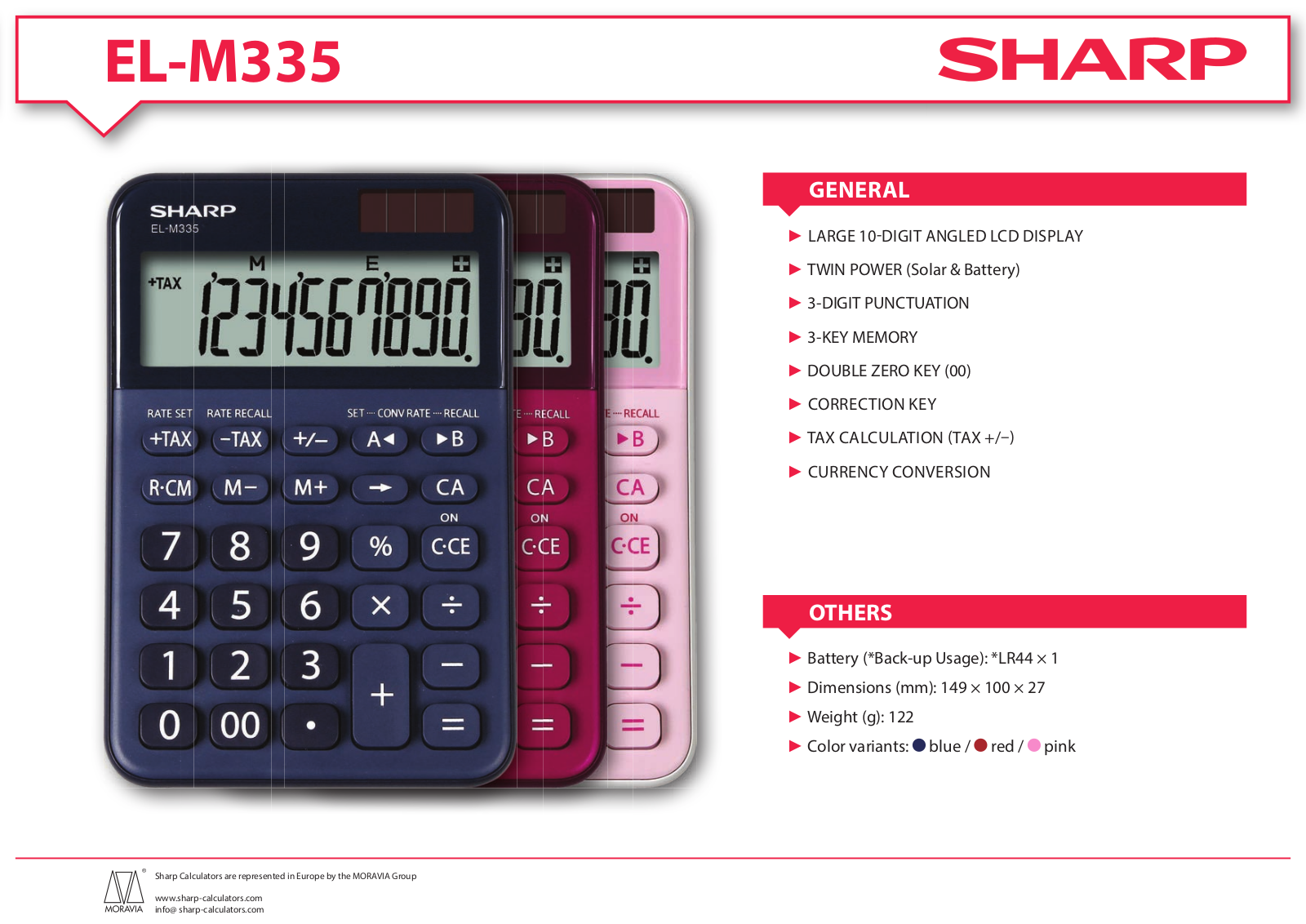 Sharp EL-M335-BRD User Manual