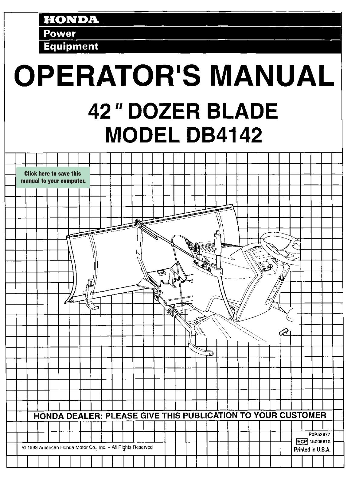 Honda Power Equipment DB4142 User Manual