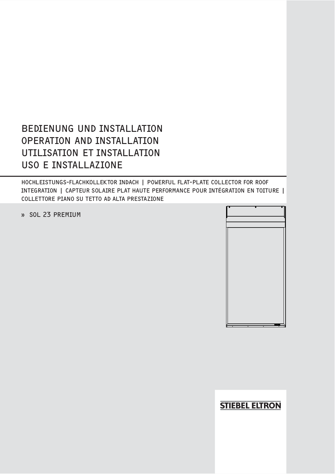 STIEBEL ELTRON SOL 23 Premium Operation And Installation