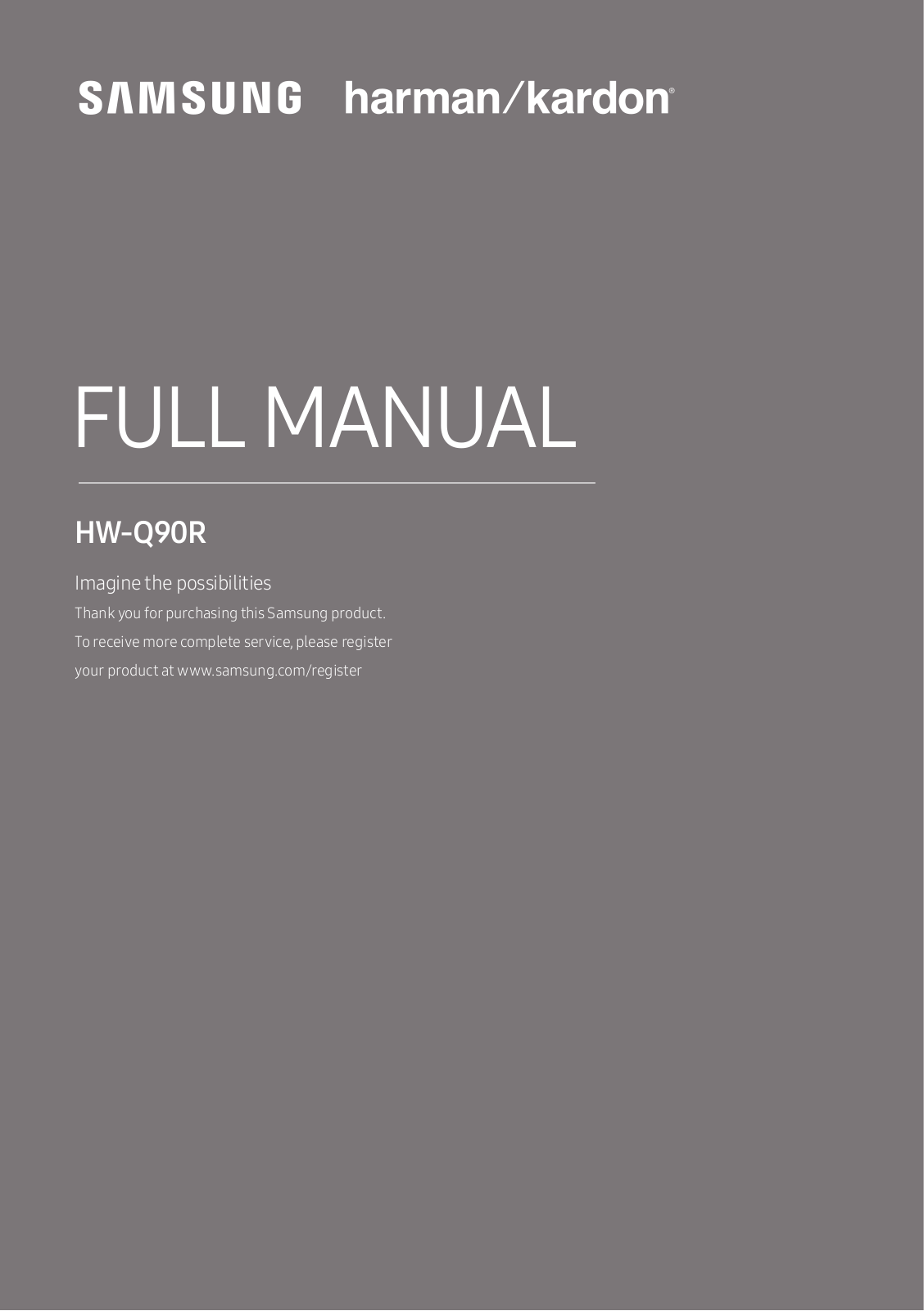 Samsung HW-Q90R operation manual