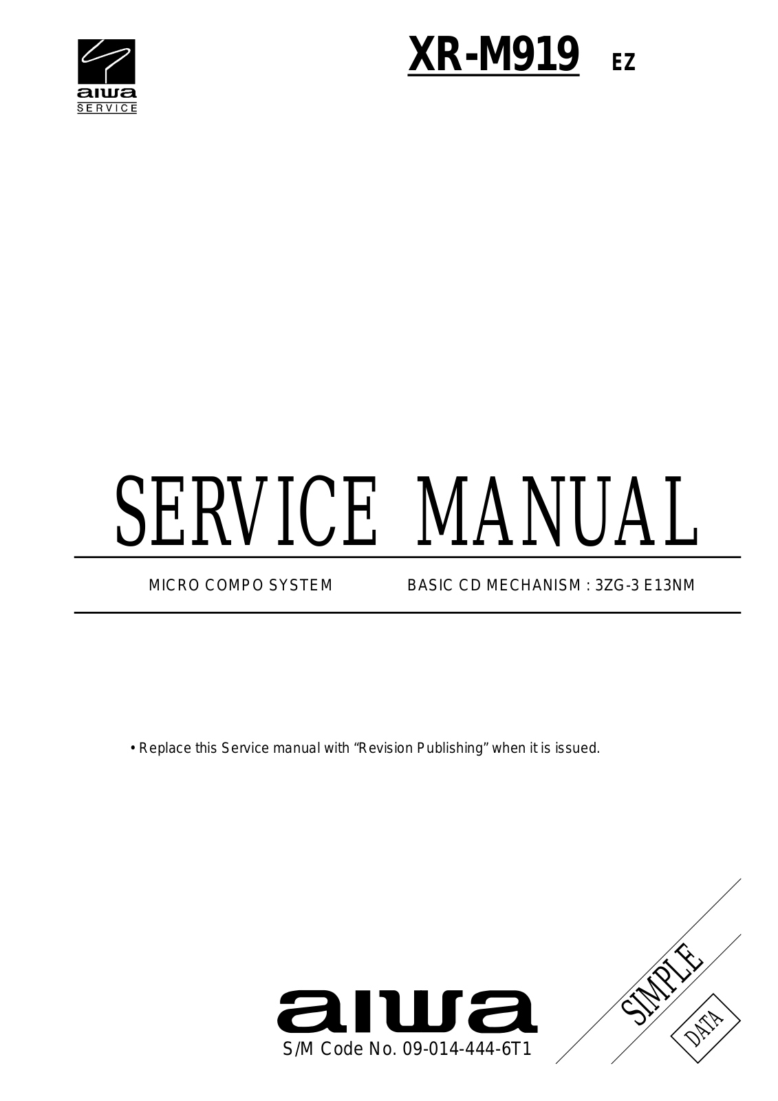 AIWA XR M919 Service Manual