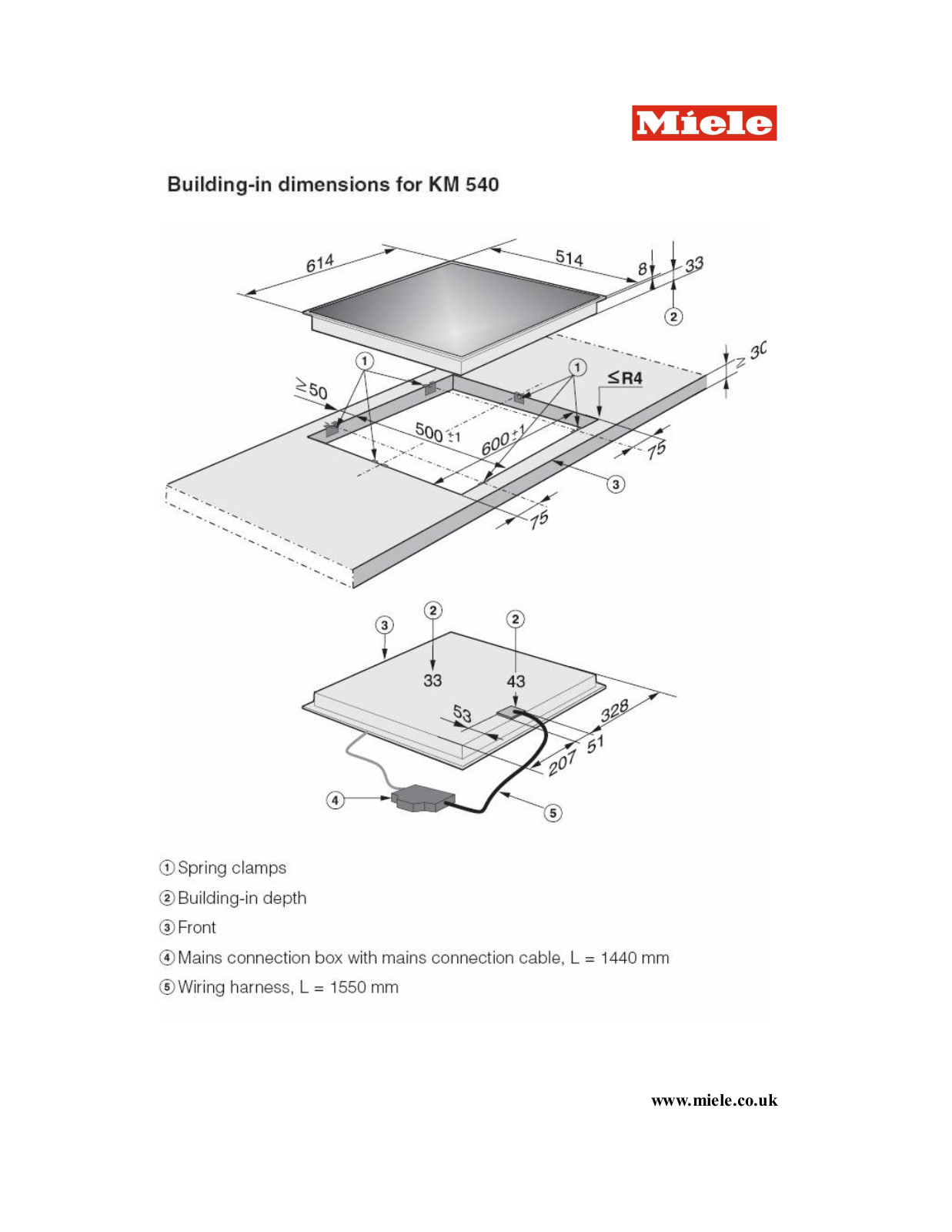 Miele KM 540 Operating instructions