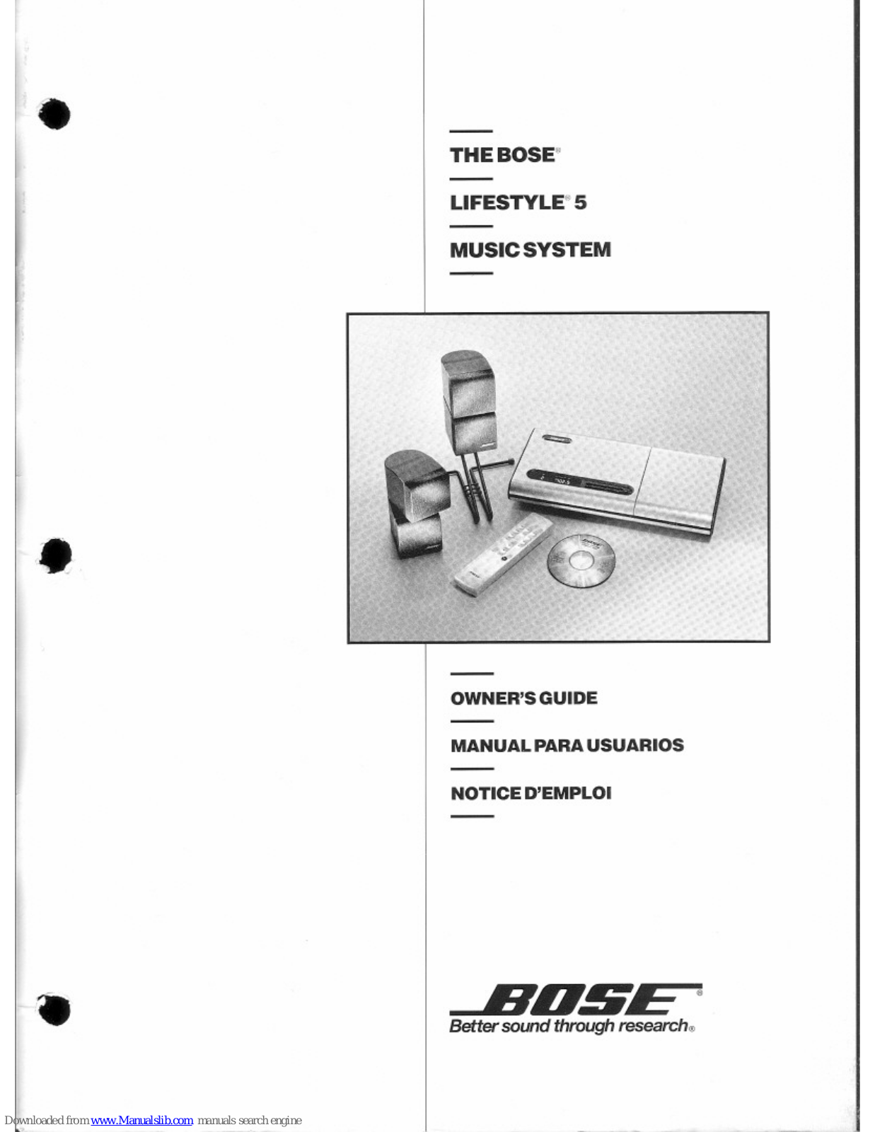 Bose Lifestyle 5 Music System, Lifestyle 5 Owner's Manual