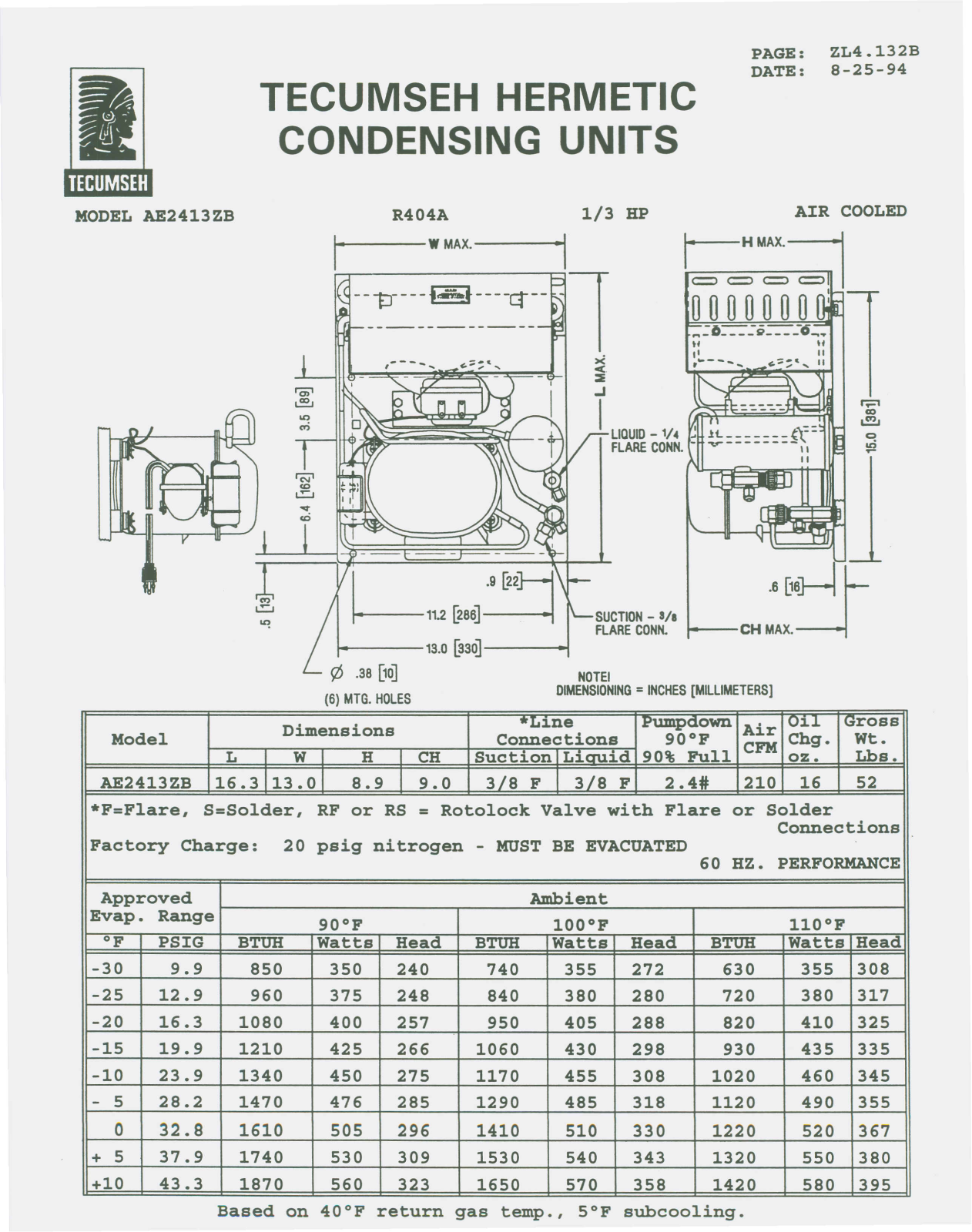 Tecumseh AE2413ZB User Manual