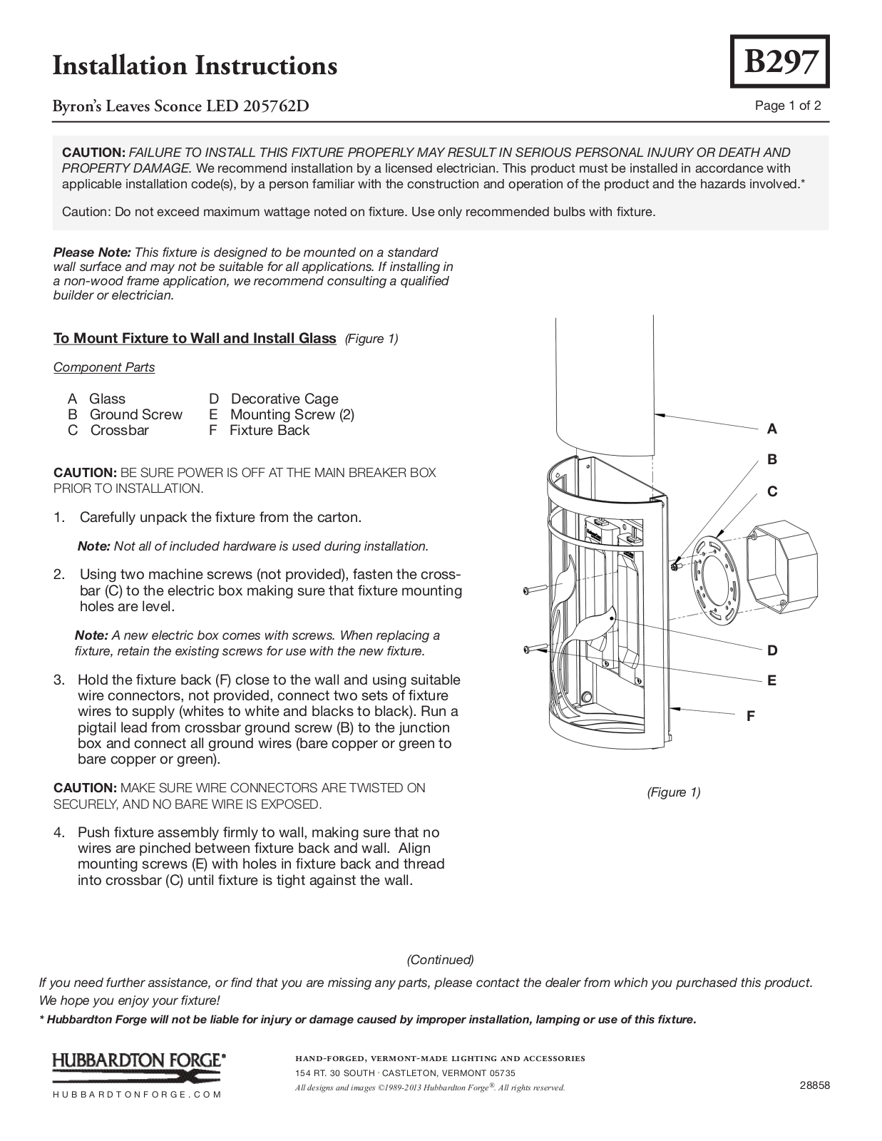 Hubbardton Forge 205762 User Manual