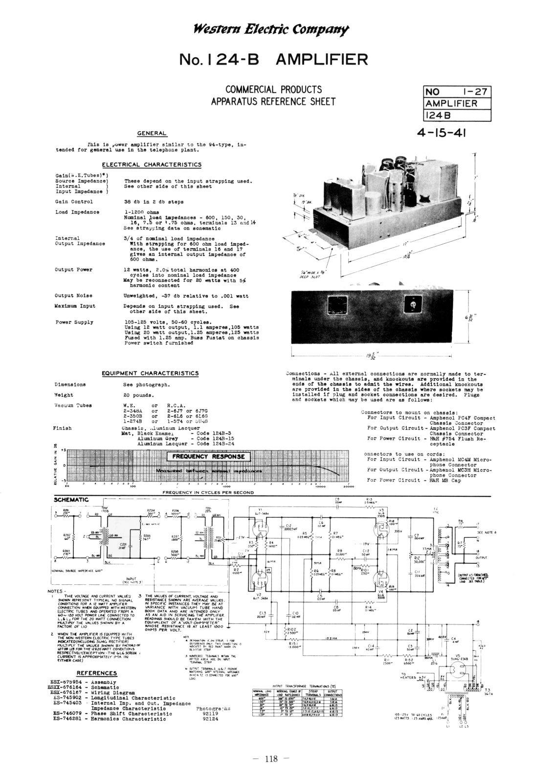 Western Electric 124-B Schematic