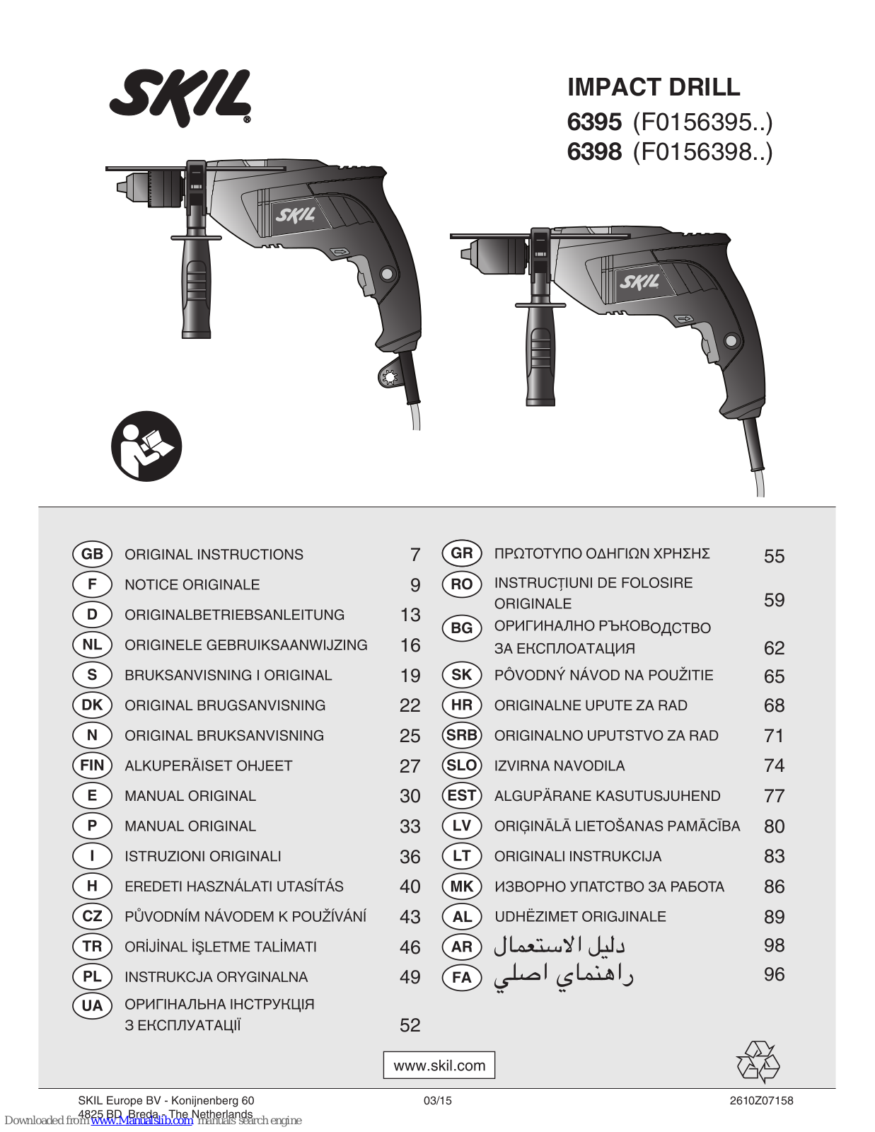 Skil 6395, 6398 Original Instruction