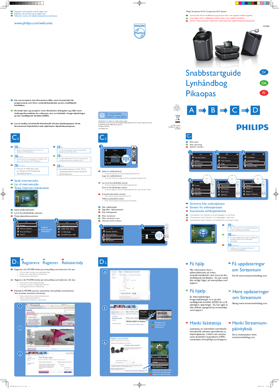 Philips MCI900 Quick start guide