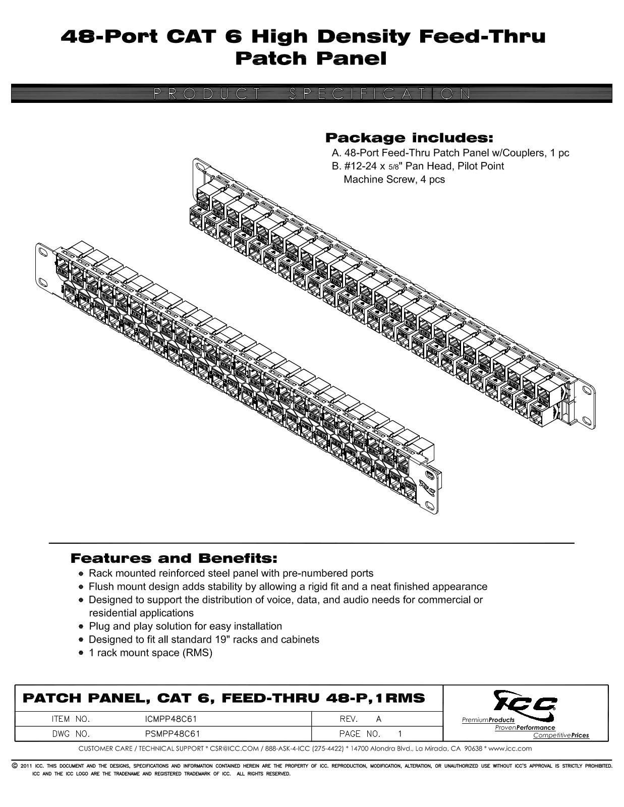 ICC ICMPP48C61 Specsheet