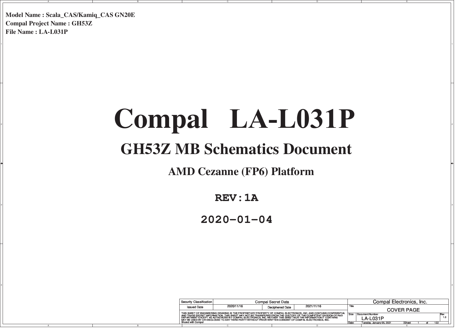 Compal GH53Z Schematics