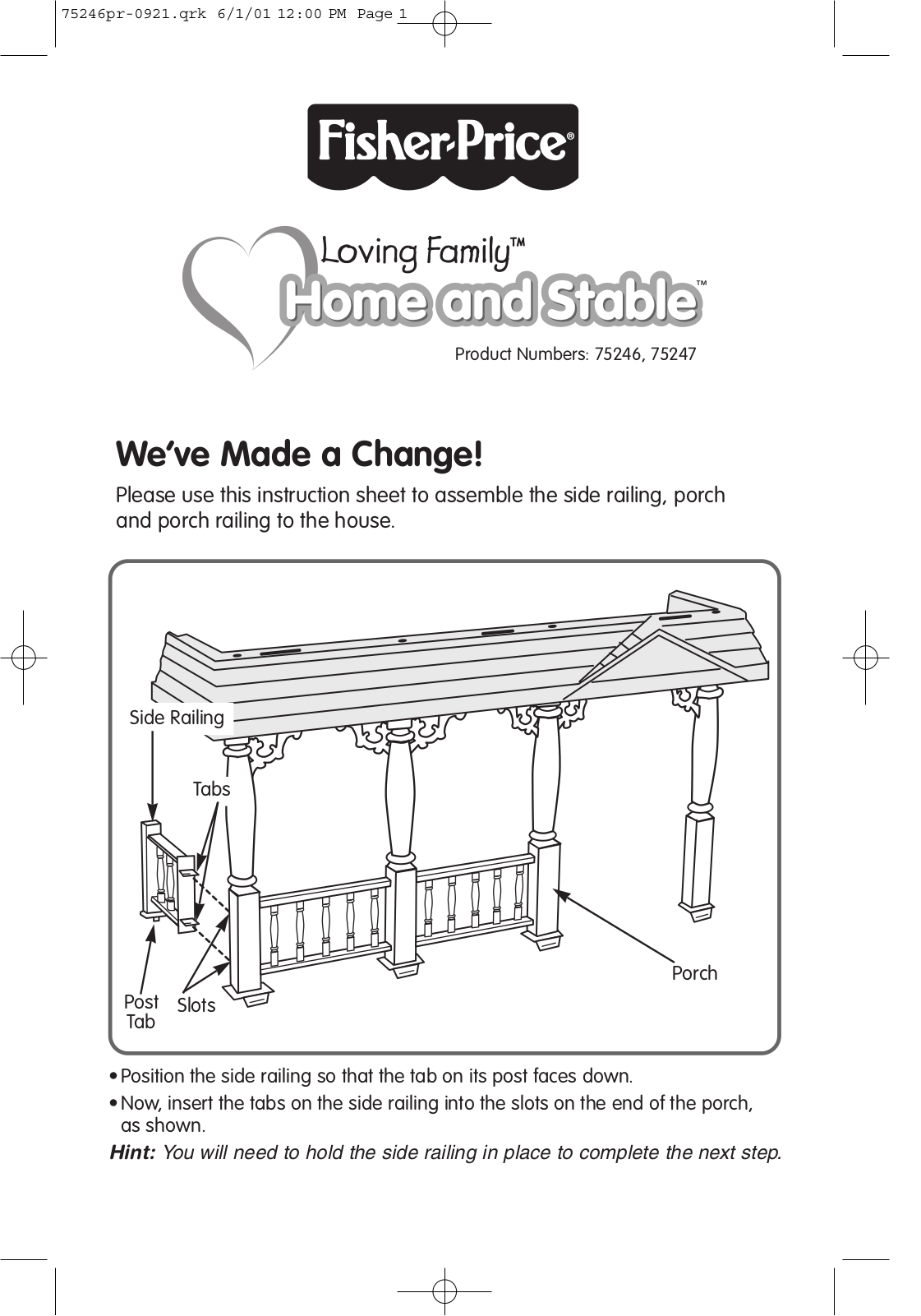 Fisher-Price 75246 Instruction Sheet