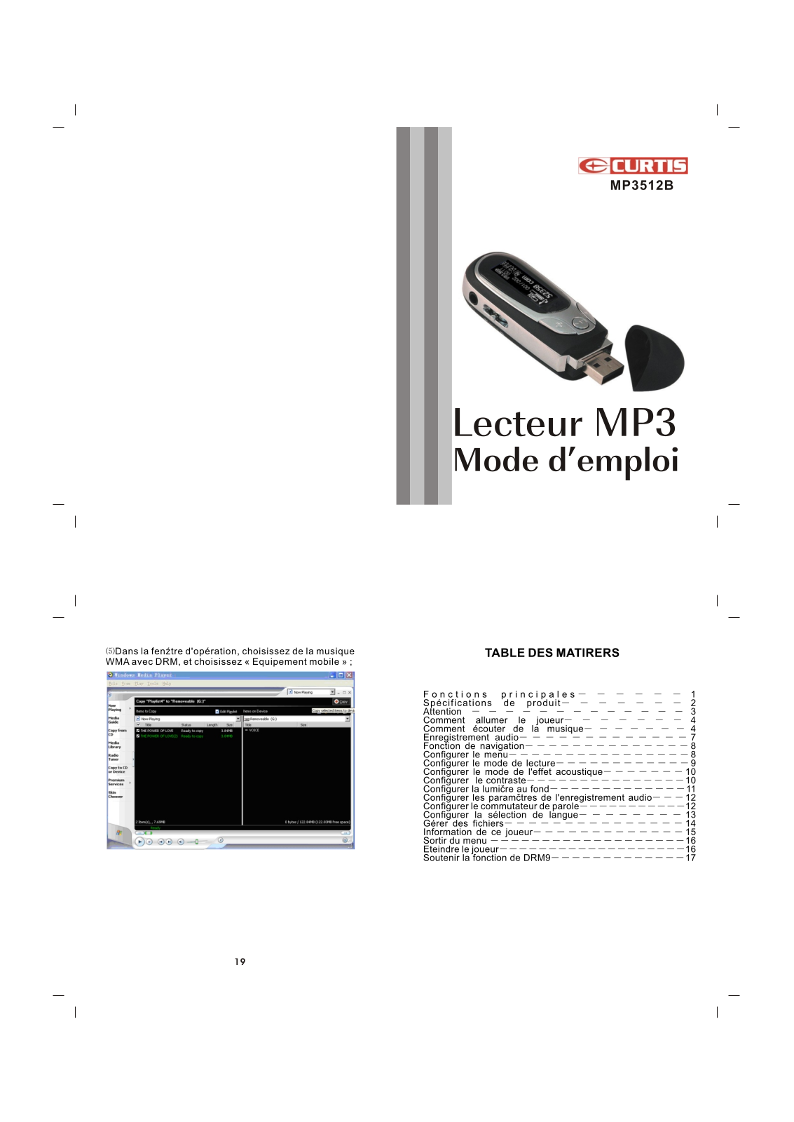 CURTIS MP 3512B Instruction Manual