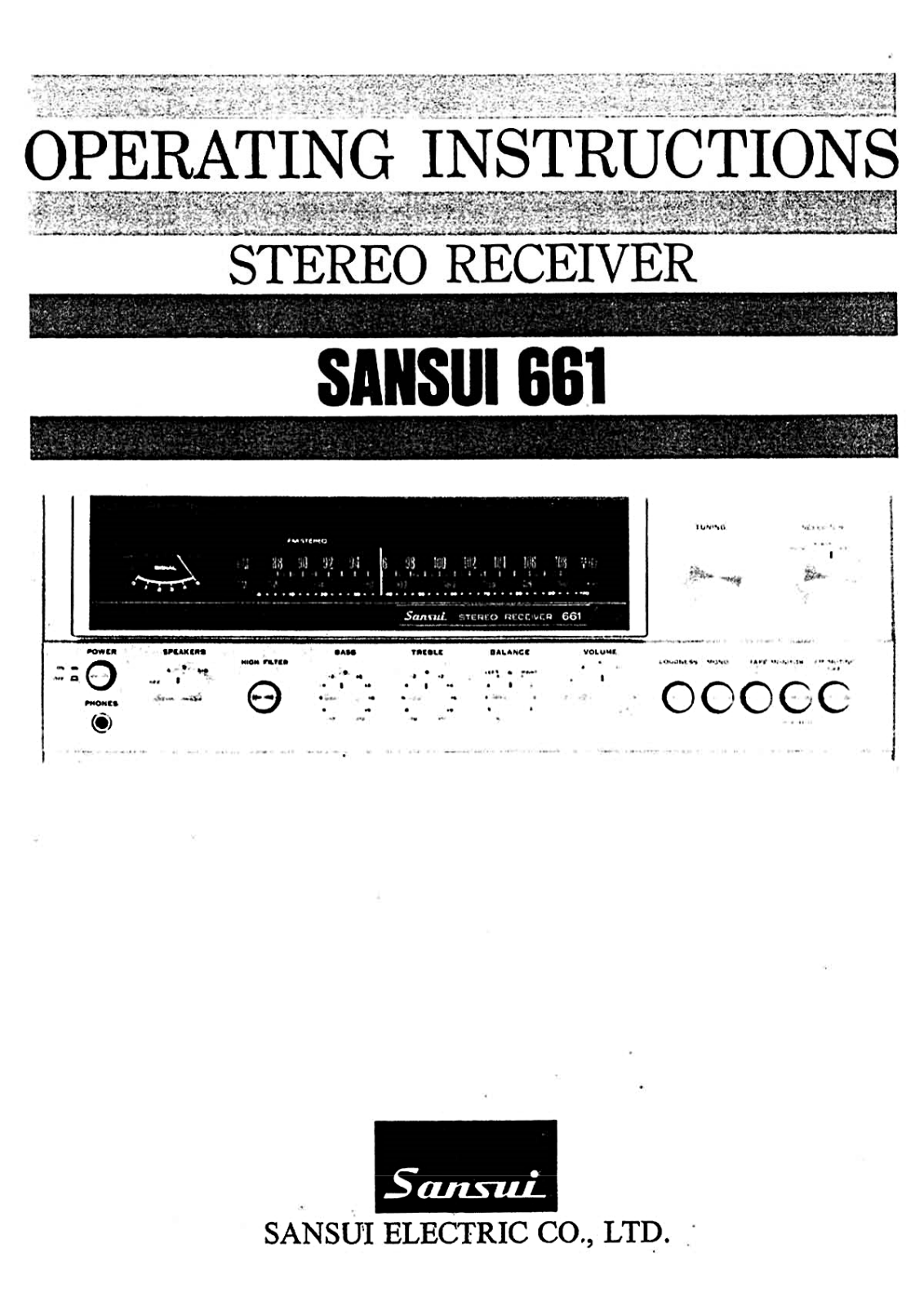 Sansui 661 Owners Manual