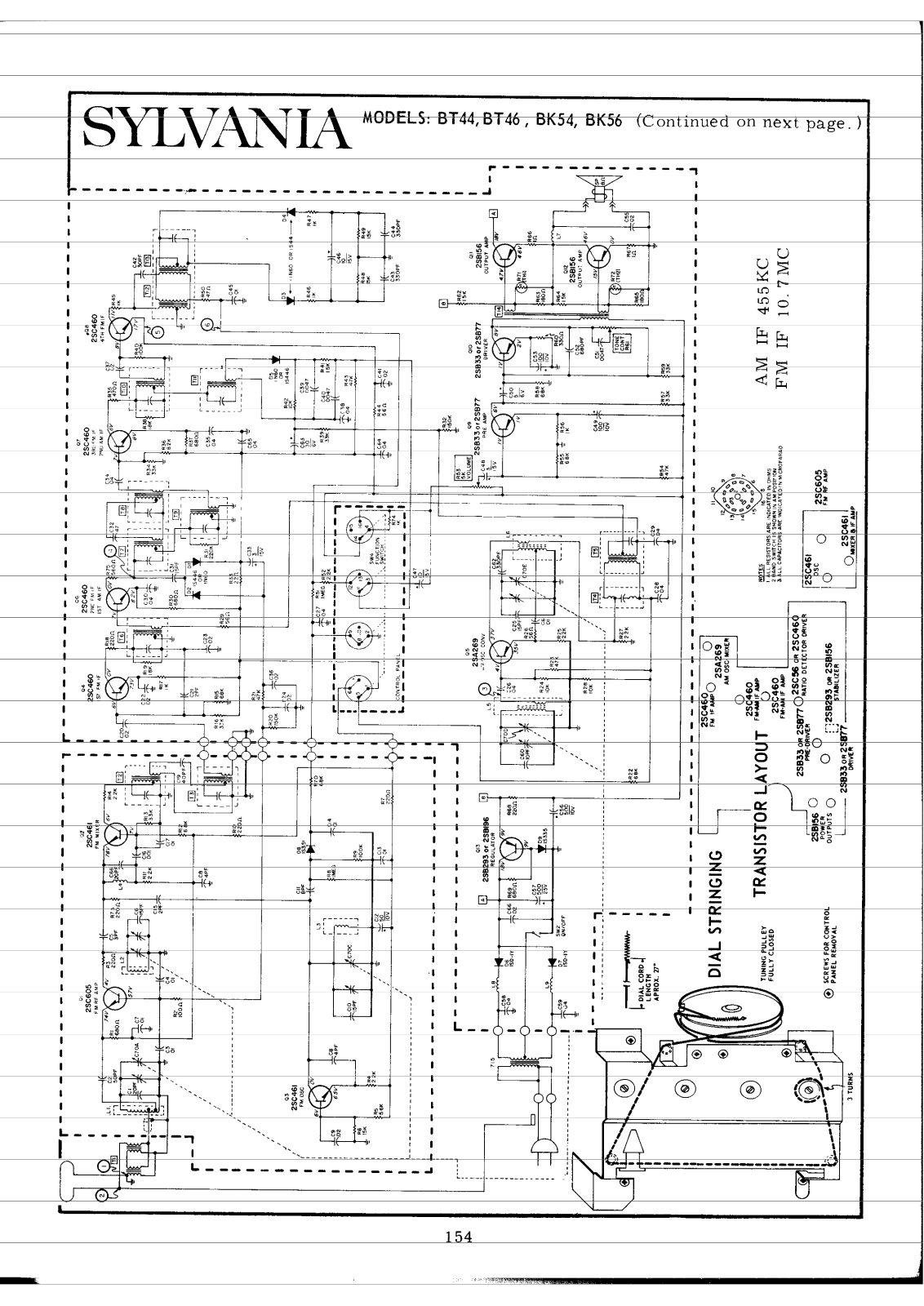 Sylvania BT44, BT46, BK54, BK56 Schematic