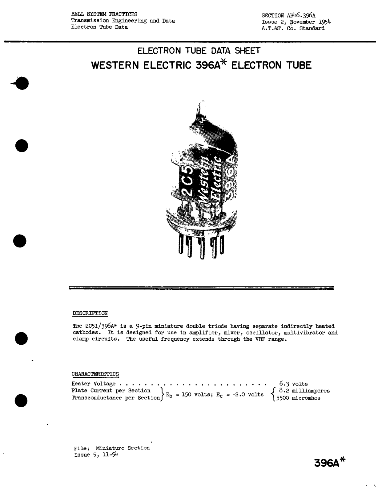 Western Electric 396-A Brochure