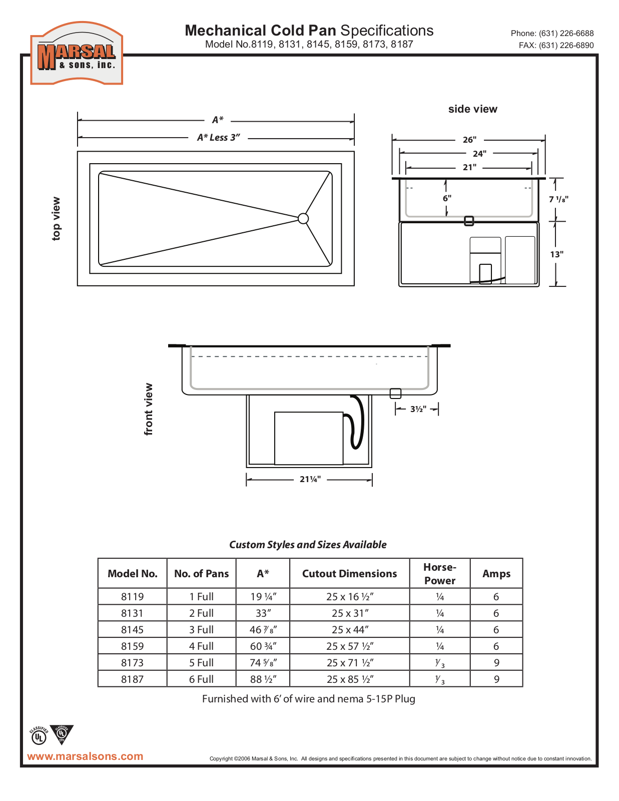 Marsal & Sons 8119 User Manual