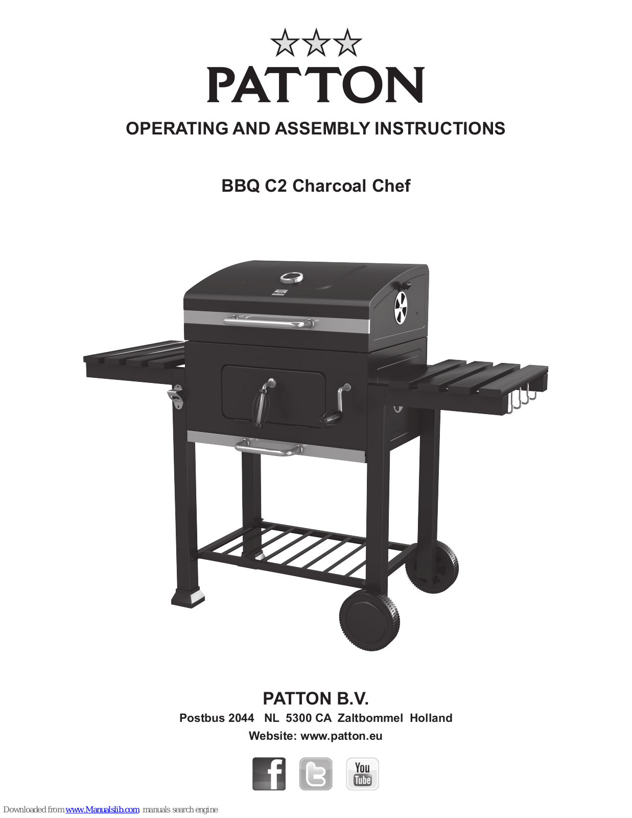 Patton C2 Charcoal Chef Operating And Assembly Instructions Manual