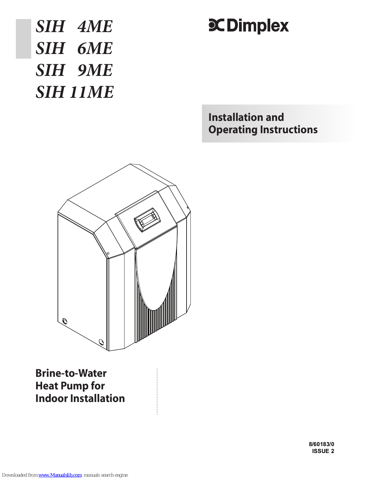 Dimplex SIH 4ME, SIH 6ME, SIH 11ME, SIH 9ME Installation And Operating Instructions Manual