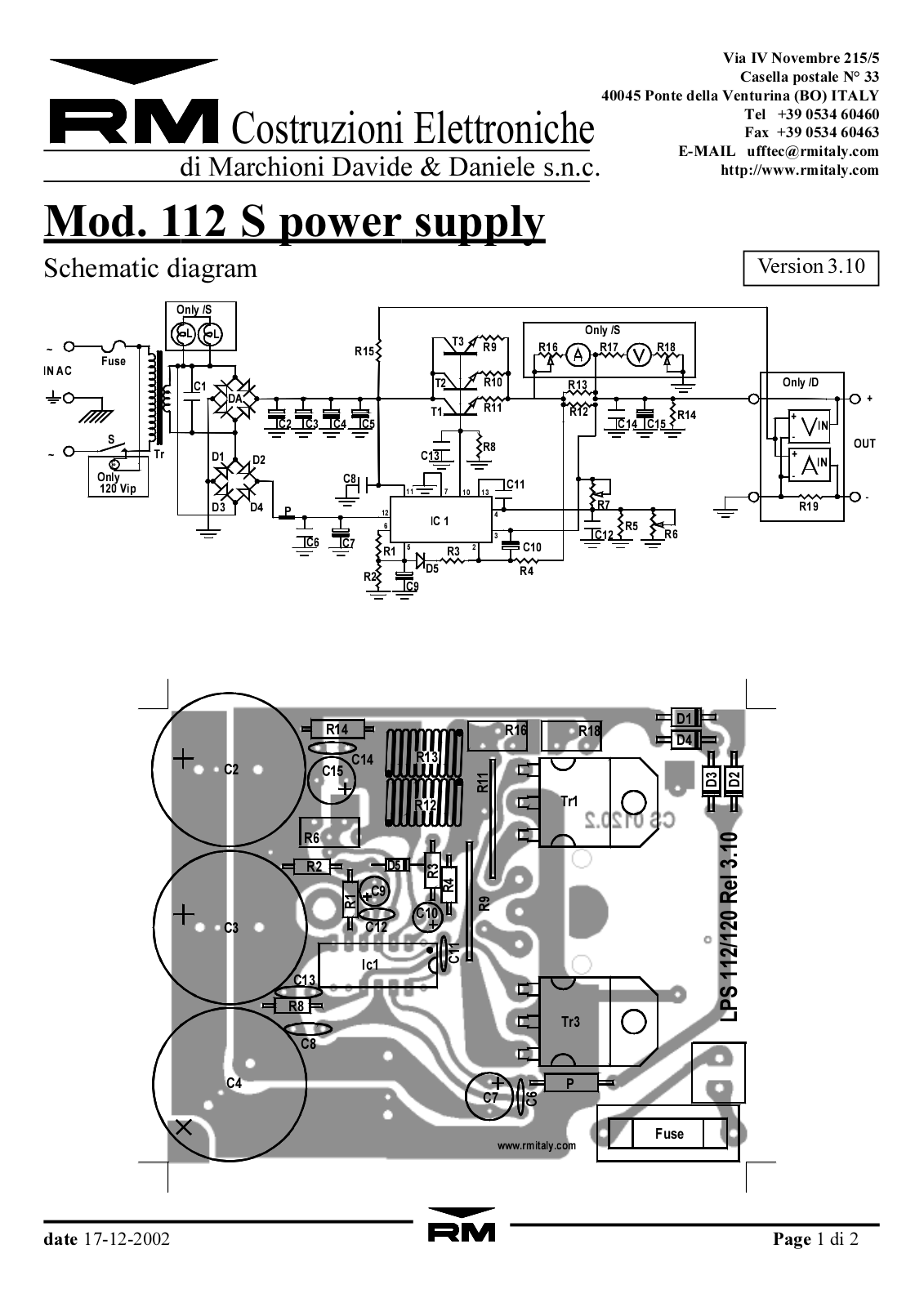 LPS 112S, 5 - 15V, 12A Schematic