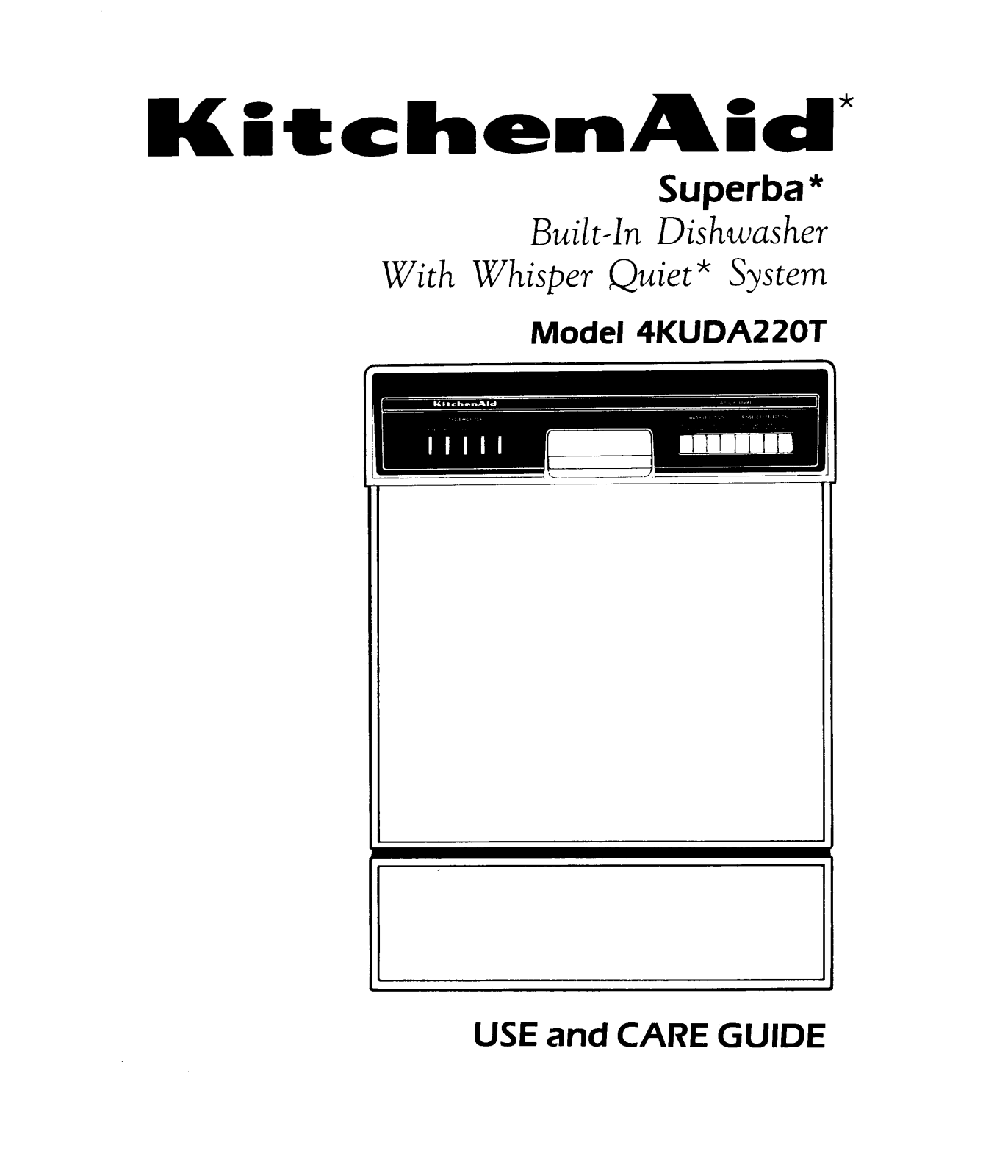 KitchenAid 4KUDA220T Owner's Manual