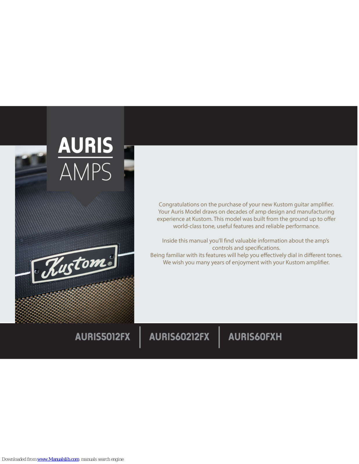 Kustom Auris5012FX, Auris60FXH, Auris60212FX Quick Manual