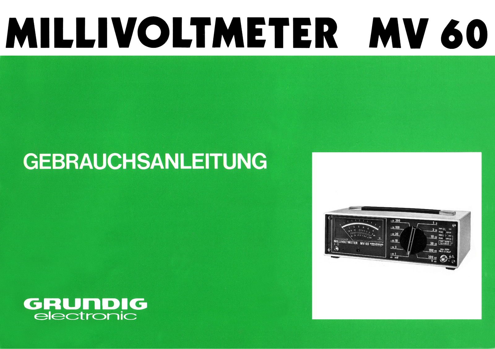 Grundig MV 60 User Manual