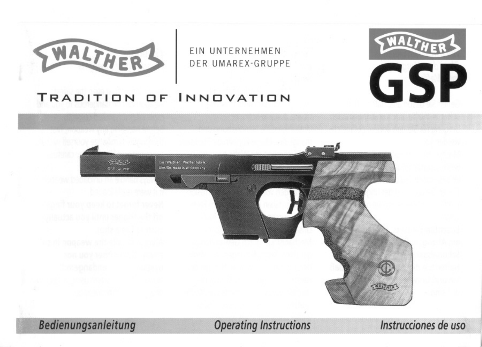 Walther GSP Instruction Manual
