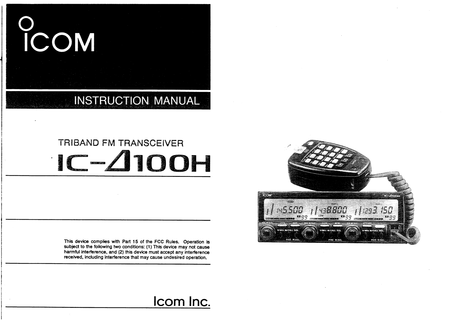 Icom IC-100H User Manual