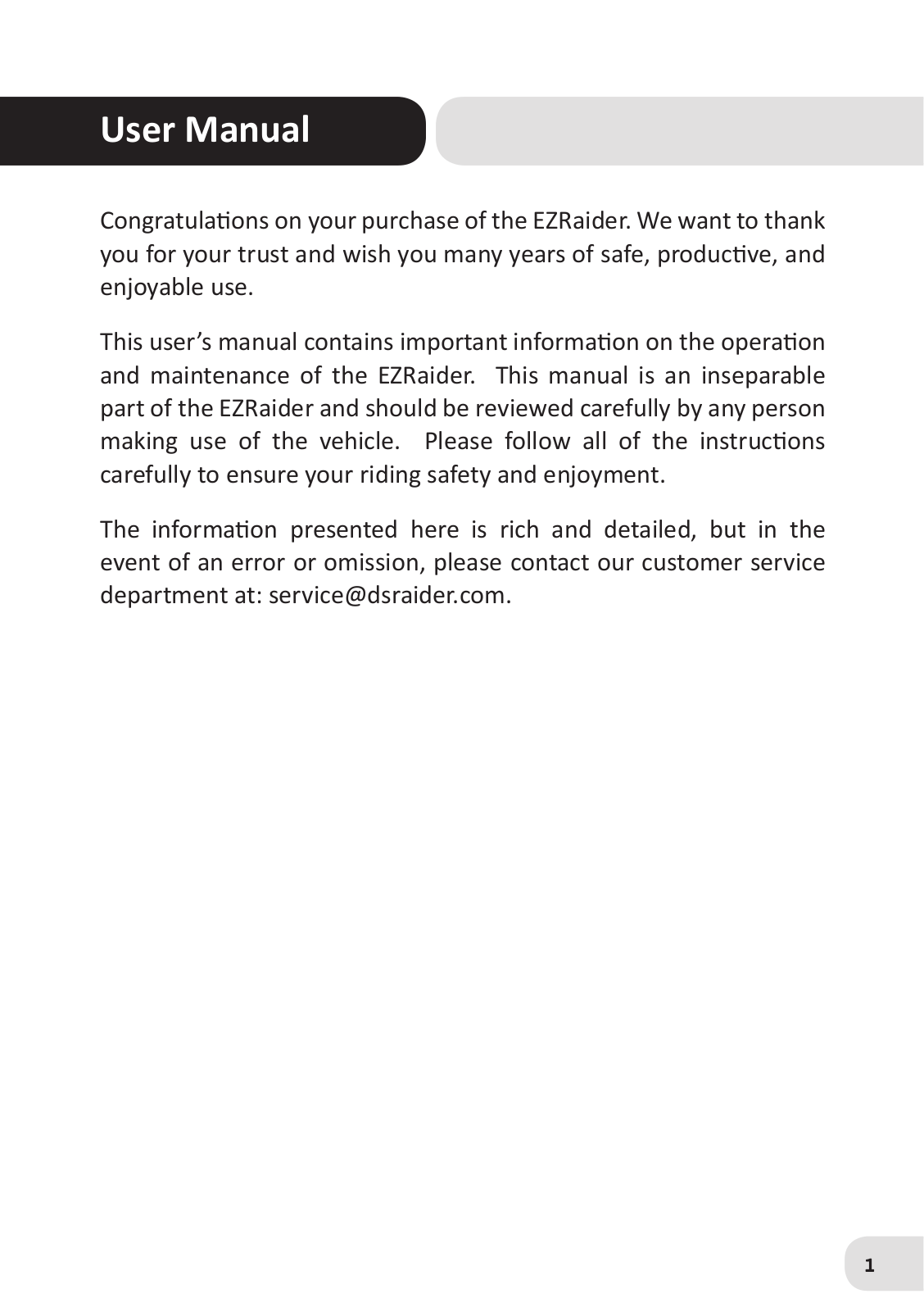 DSRaider EZRaider User Manual