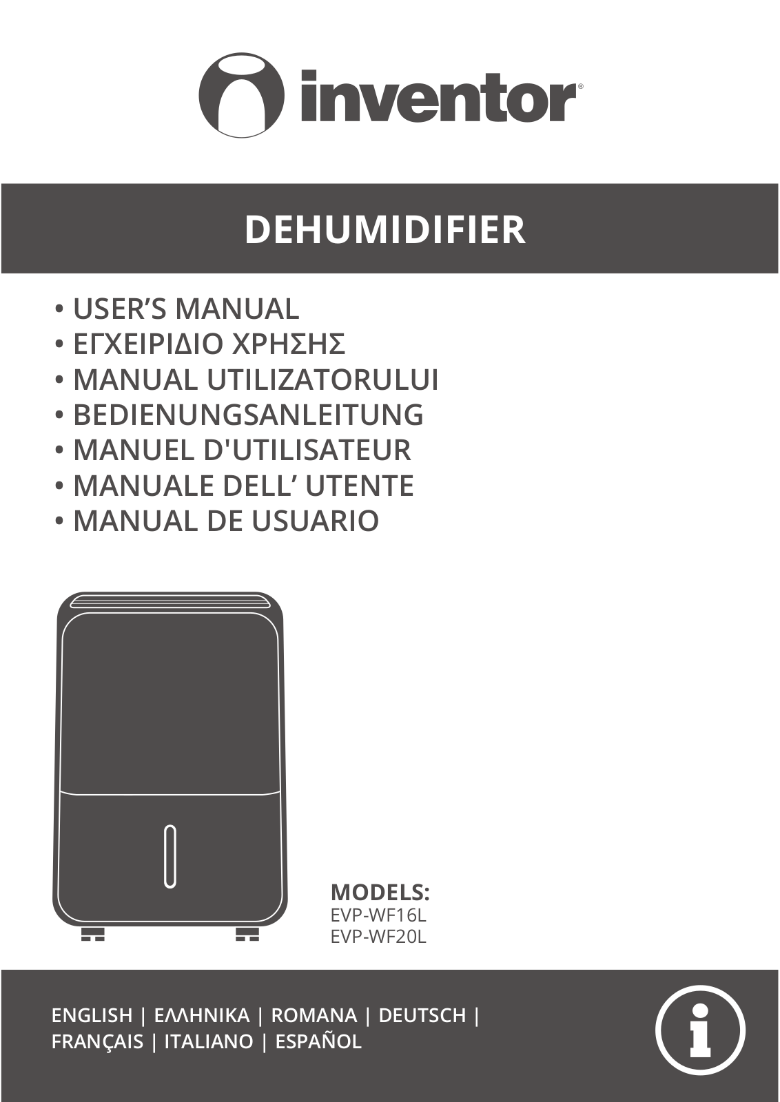 INVENTOR EVP-WF16L, EVP-WF20L User Manual