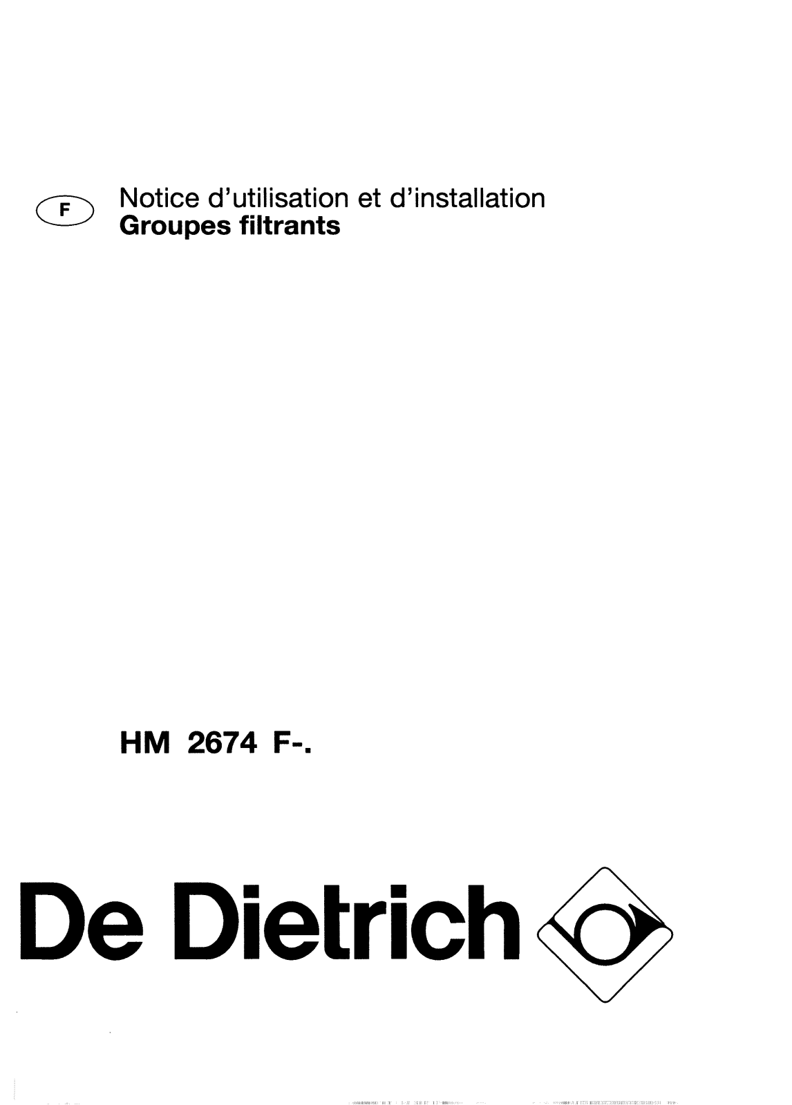 De dietrich HM2674F1 User Manual