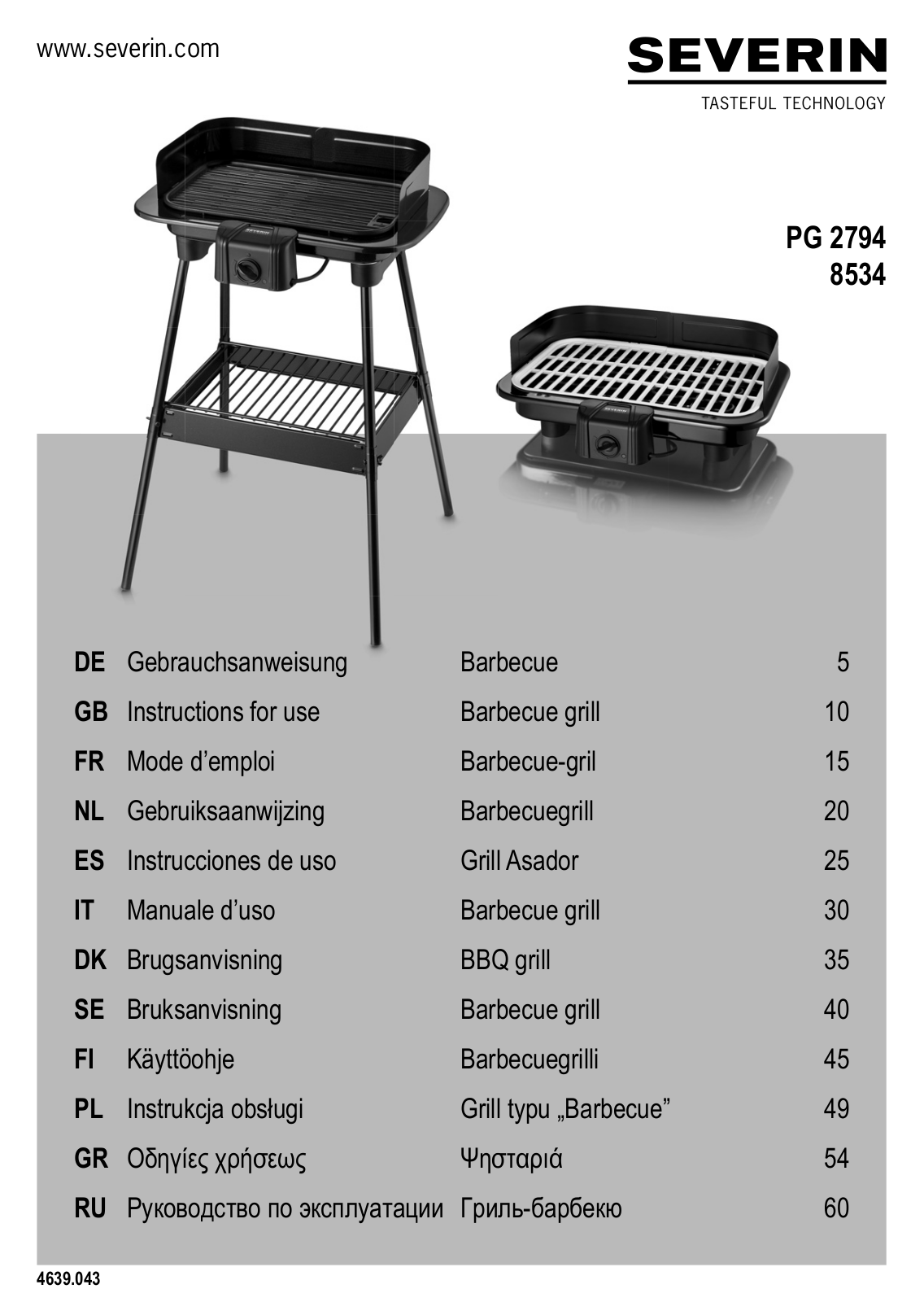 Severin PG 8534 User Manual