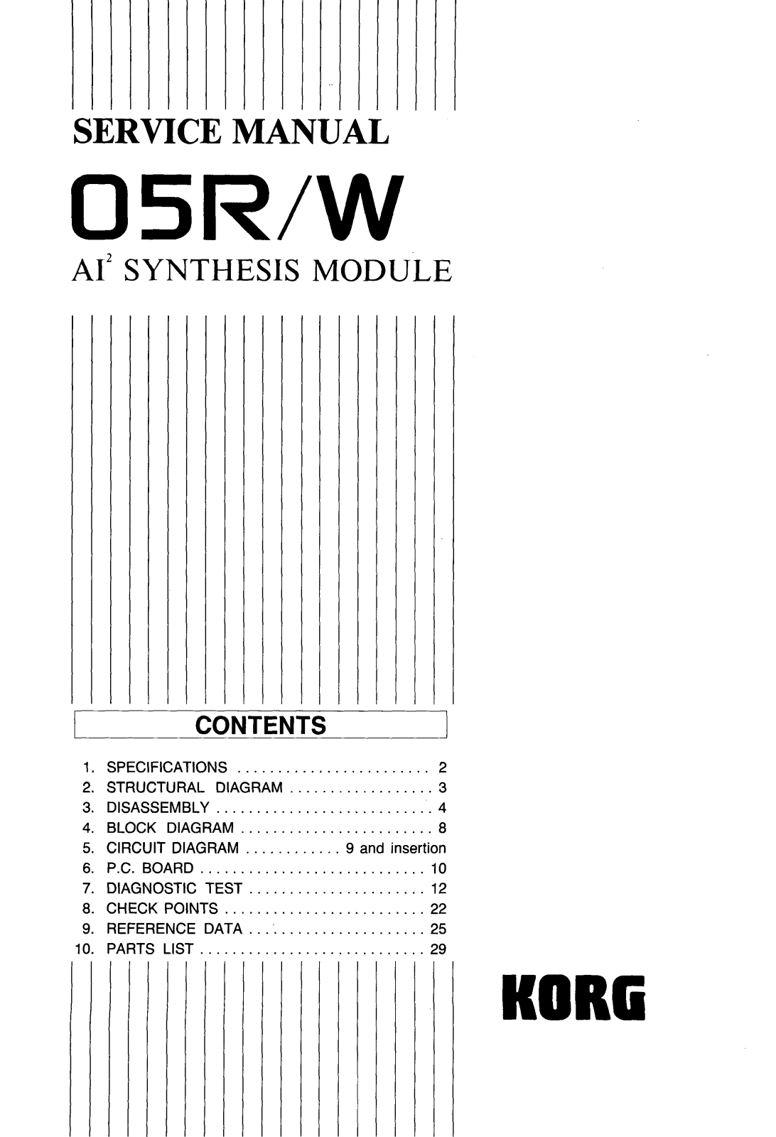 Korg 05R-W Service Manual