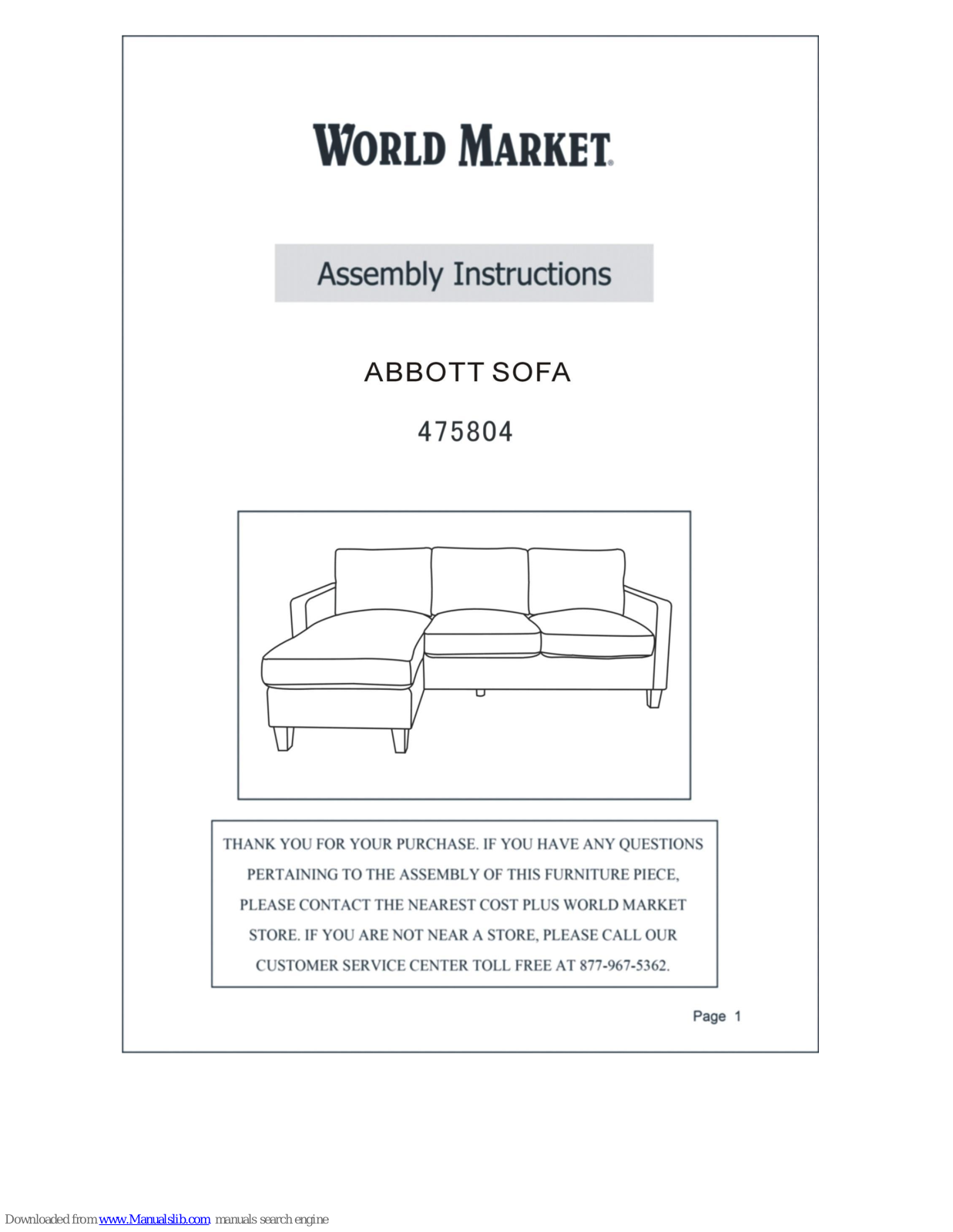 World Market 475804 Assembly Instructions