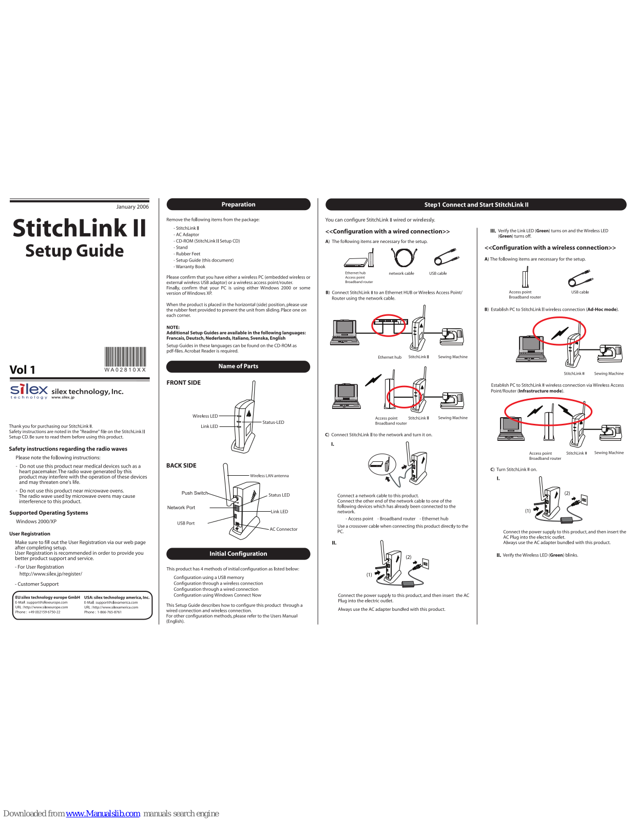 Silex technology STITCHLINK II - SETUP GUIDE 1-2006, StitchLink II Setup Manual