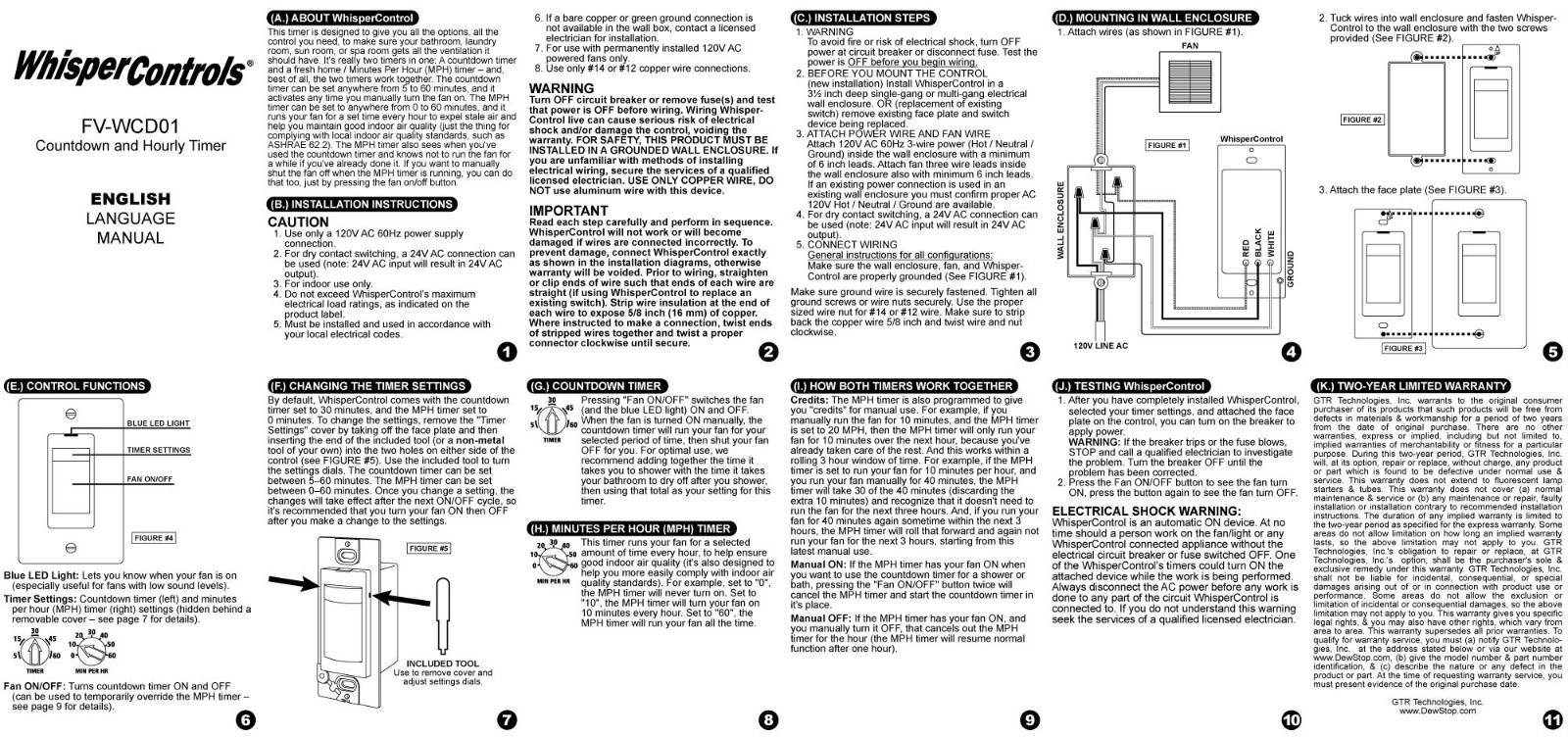 Panasonic FV-WCD01-W, FV-WCD01-A Instruction Manual