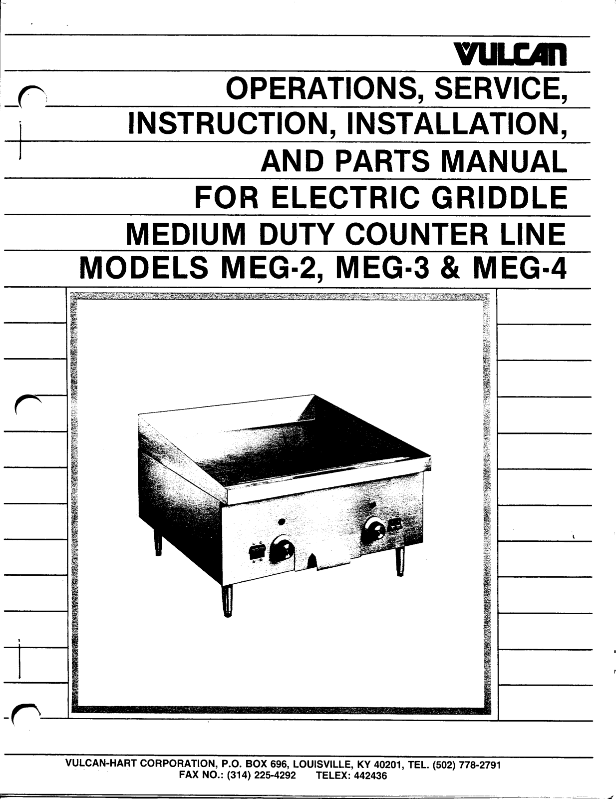 Vulcan MEG-2 Parts List