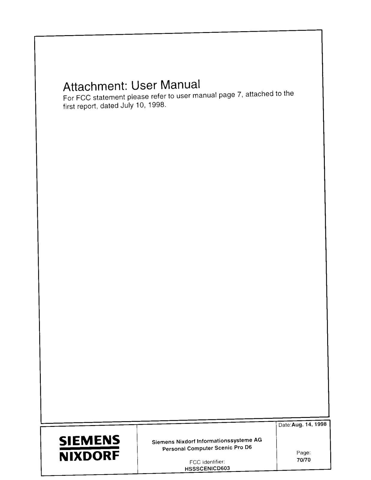 Fujitsu Technology Solutions SCENICD603 User Manual