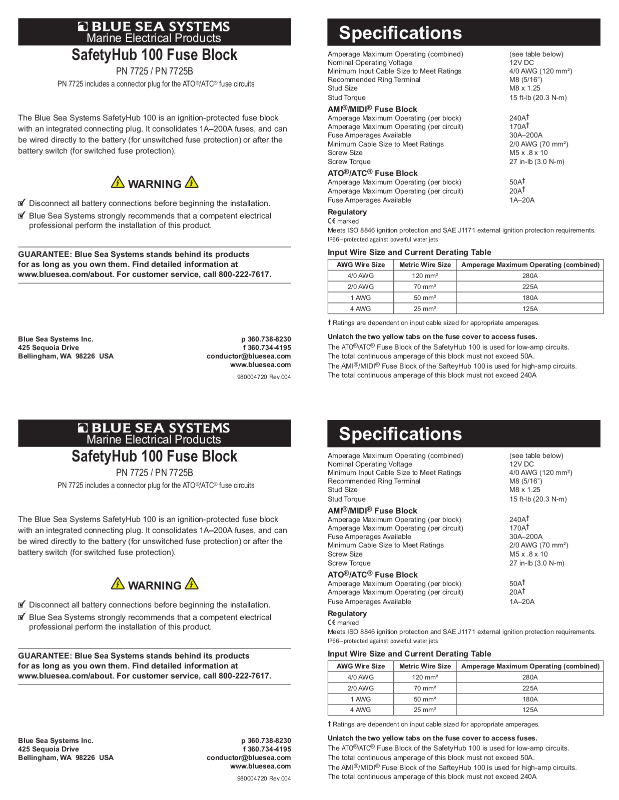 Blue Sea Systems SafetyHub 100 User Manual