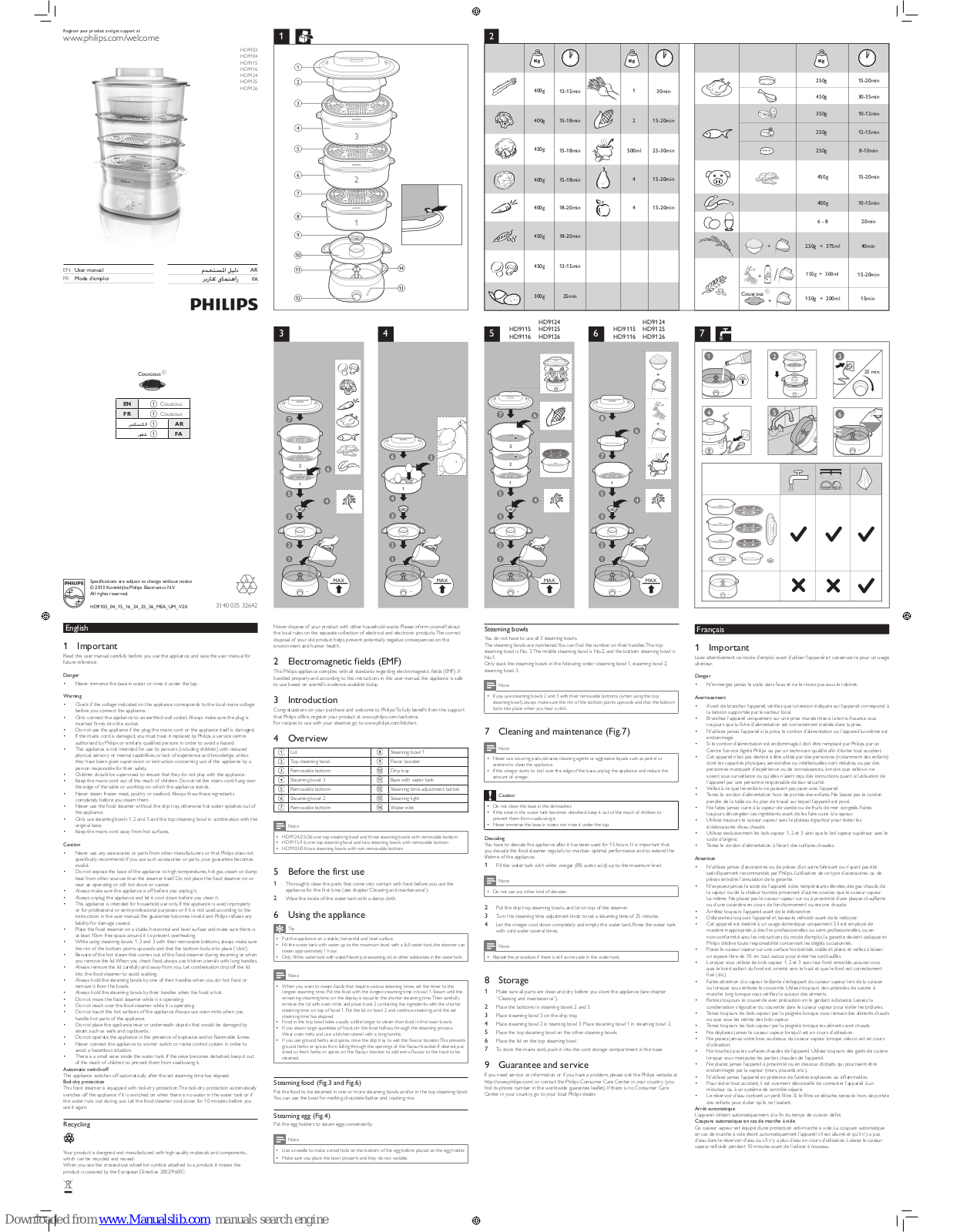 Philips HD9104, HD9116, HD9115, D9124, HD9125HD9126 User Manual User Manual