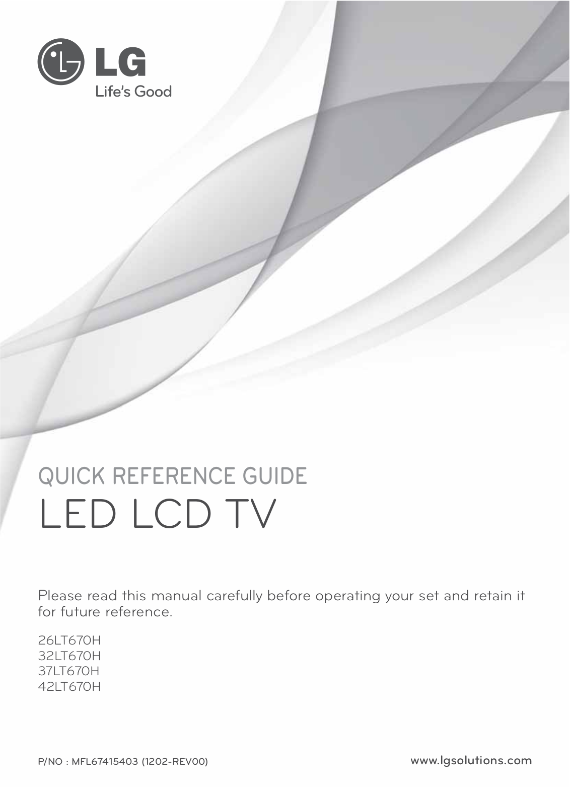 LG 37LT670HUA User Manual