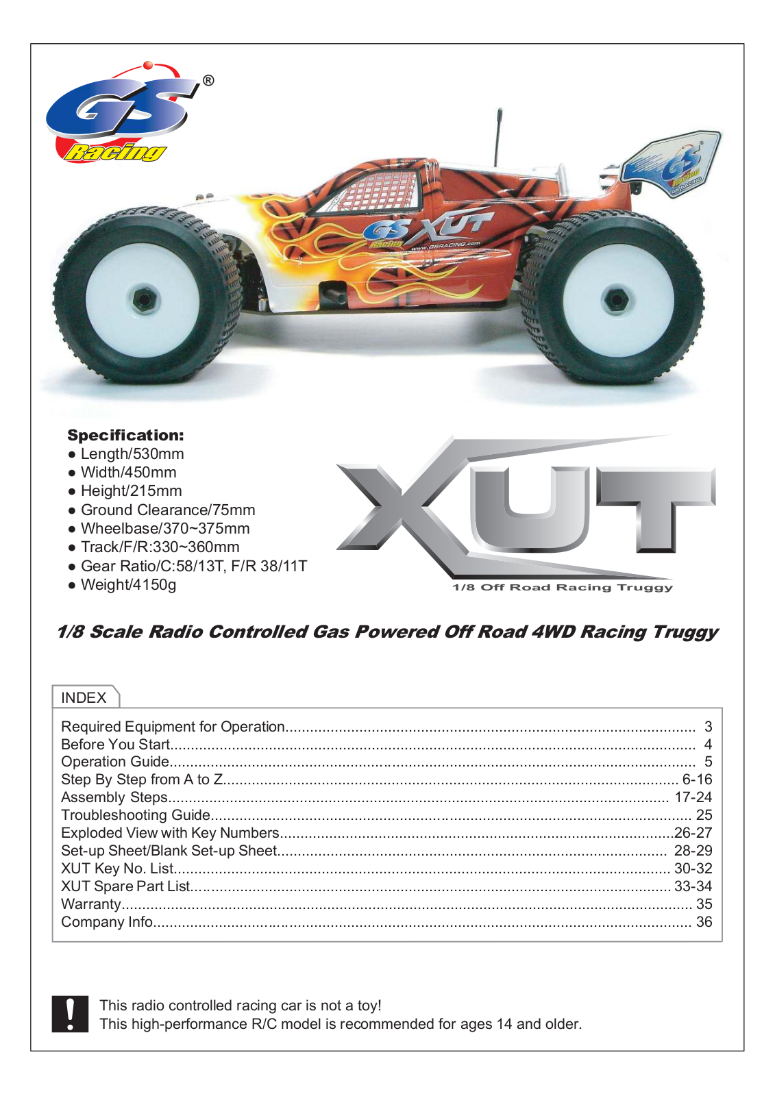 GS Racing XUT Pro User guide - ManualMachine.com